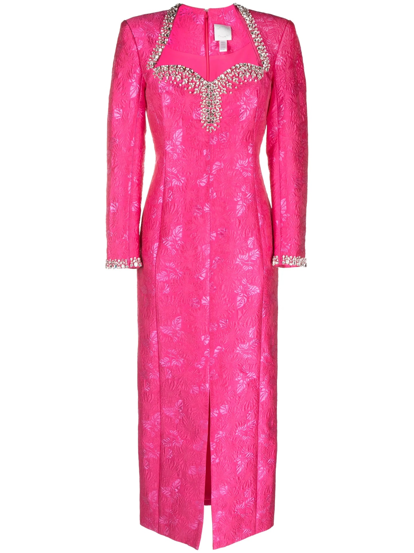 Eleanor floral-jacquard midi dress
