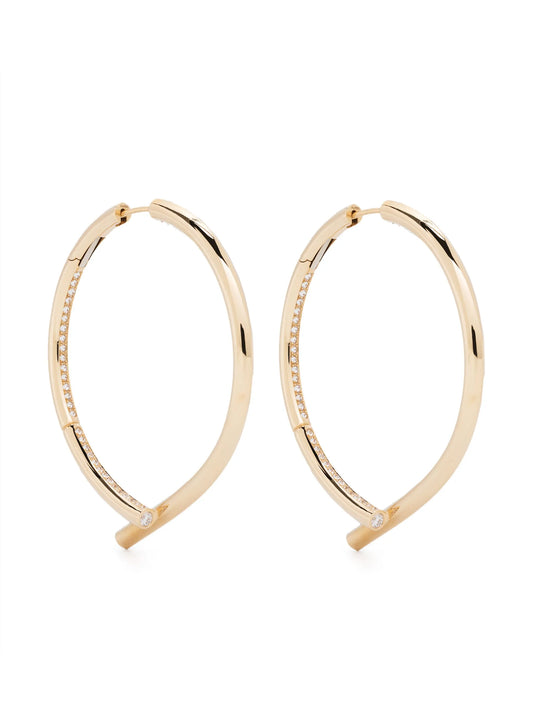 18kt yellow gold Oera diamond hoop earrings