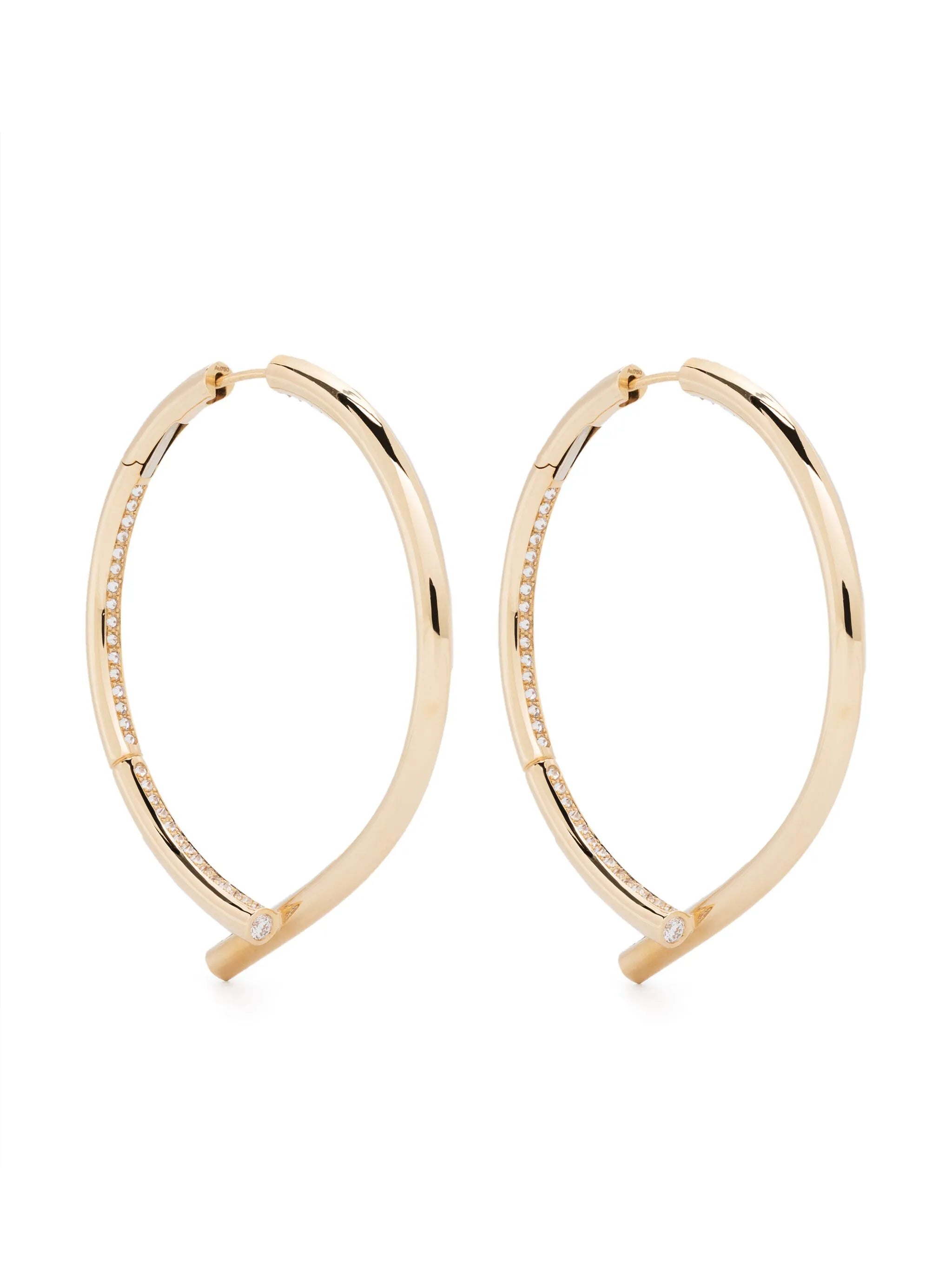 18kt yellow gold Oera diamond hoop earrings