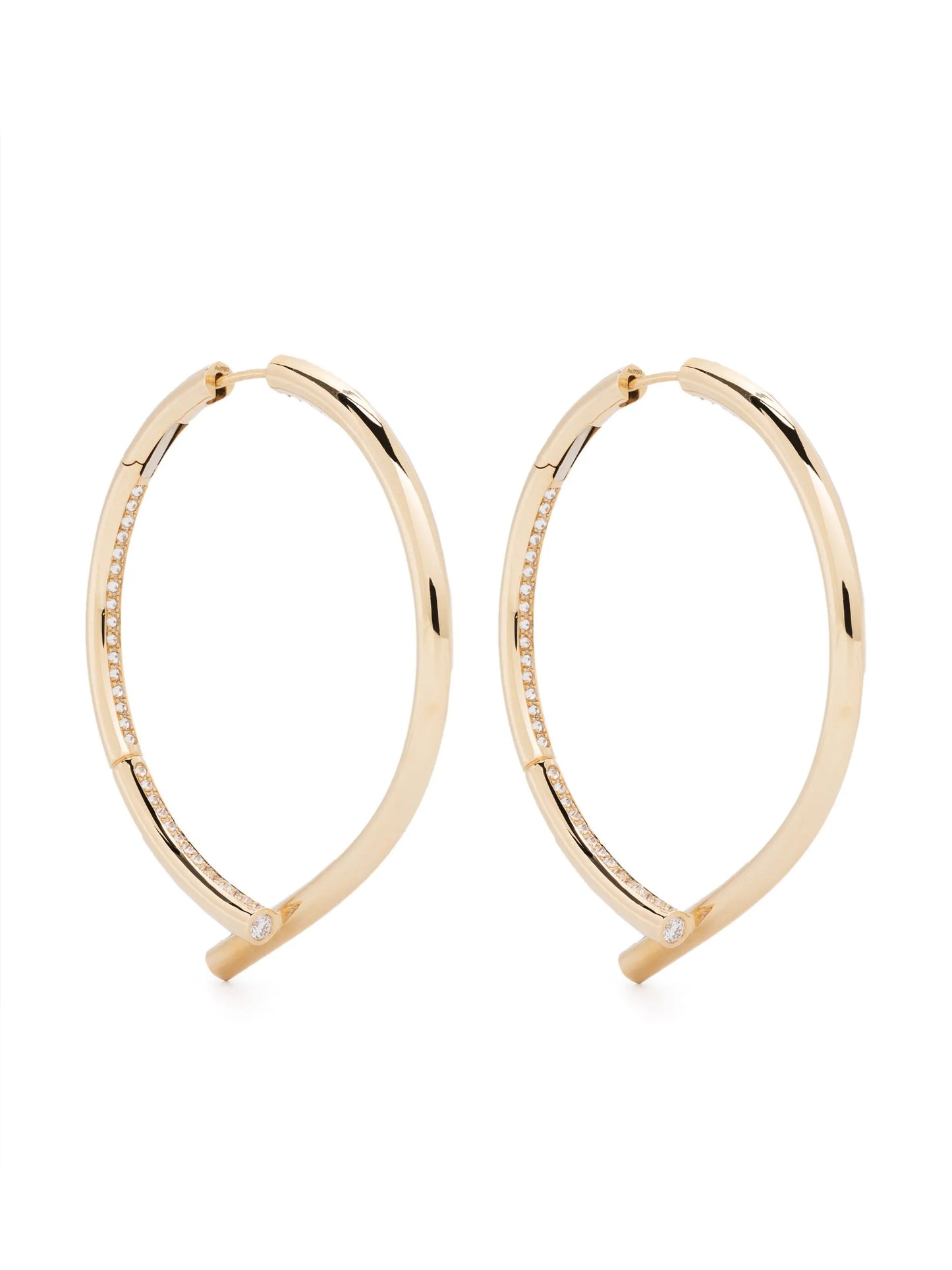 18kt yellow gold Oera diamond hoop earrings