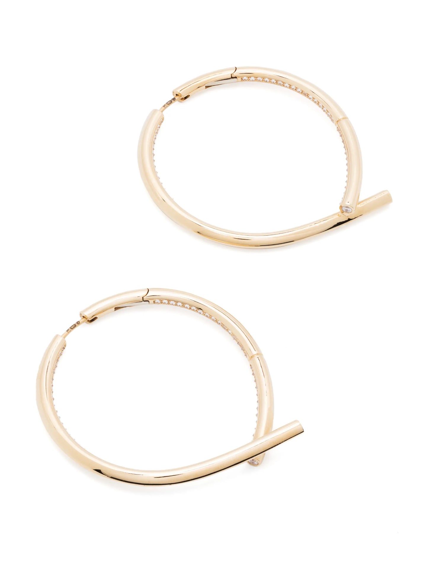 18kt yellow gold Oera diamond hoop earrings