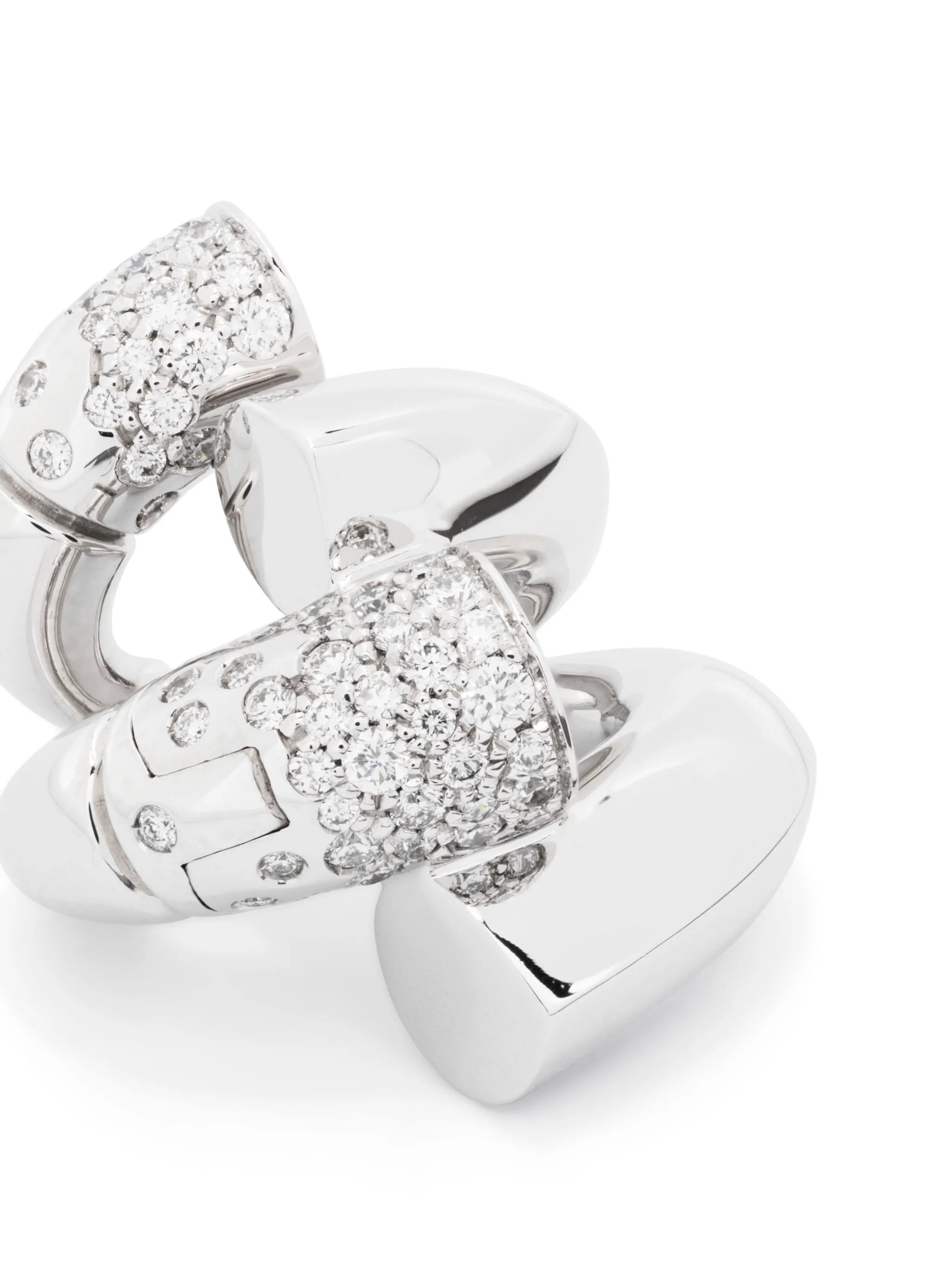 18kt white gold Oera diamond hoop earrings