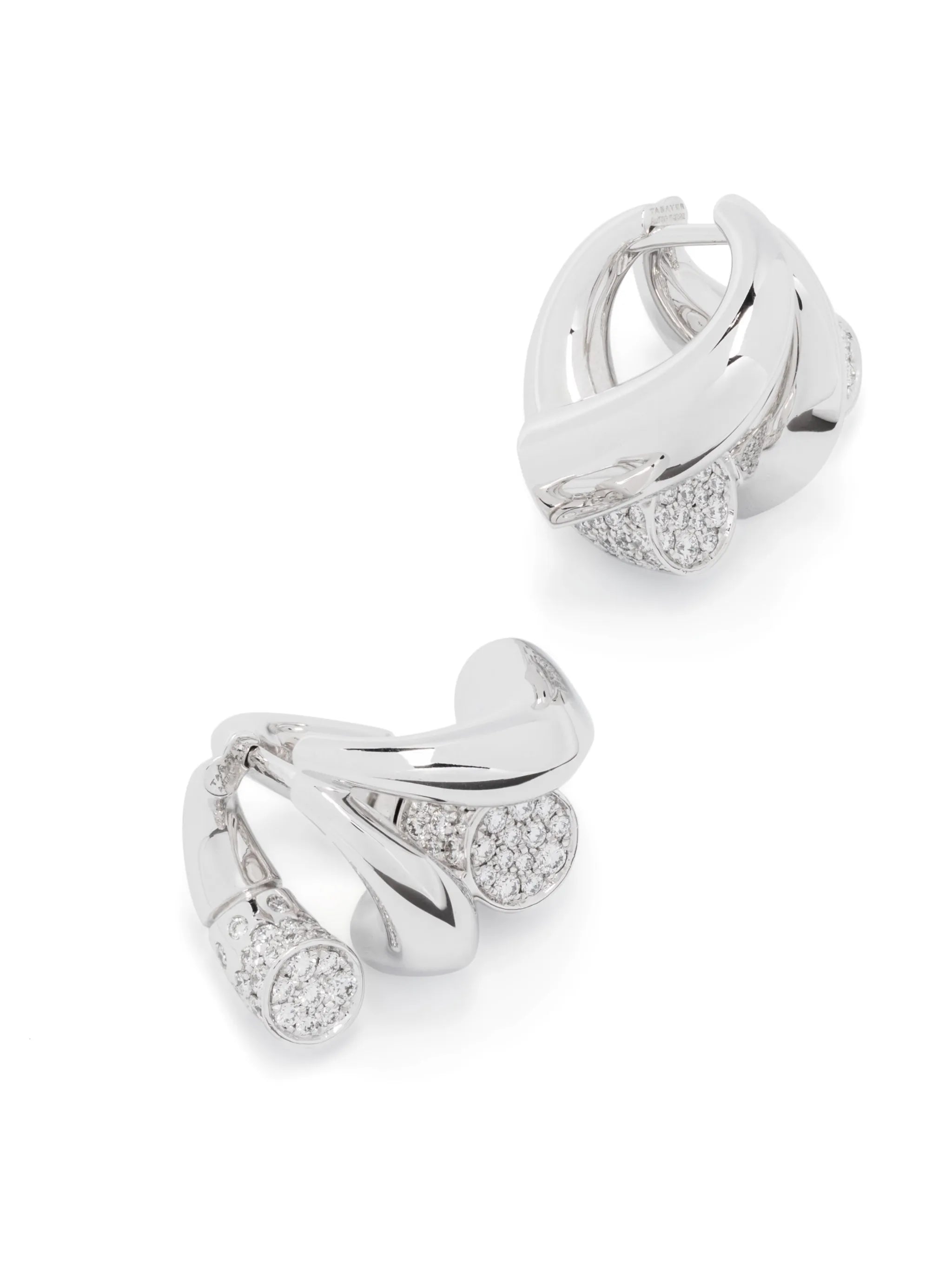 18kt white gold Oera diamond hoop earrings