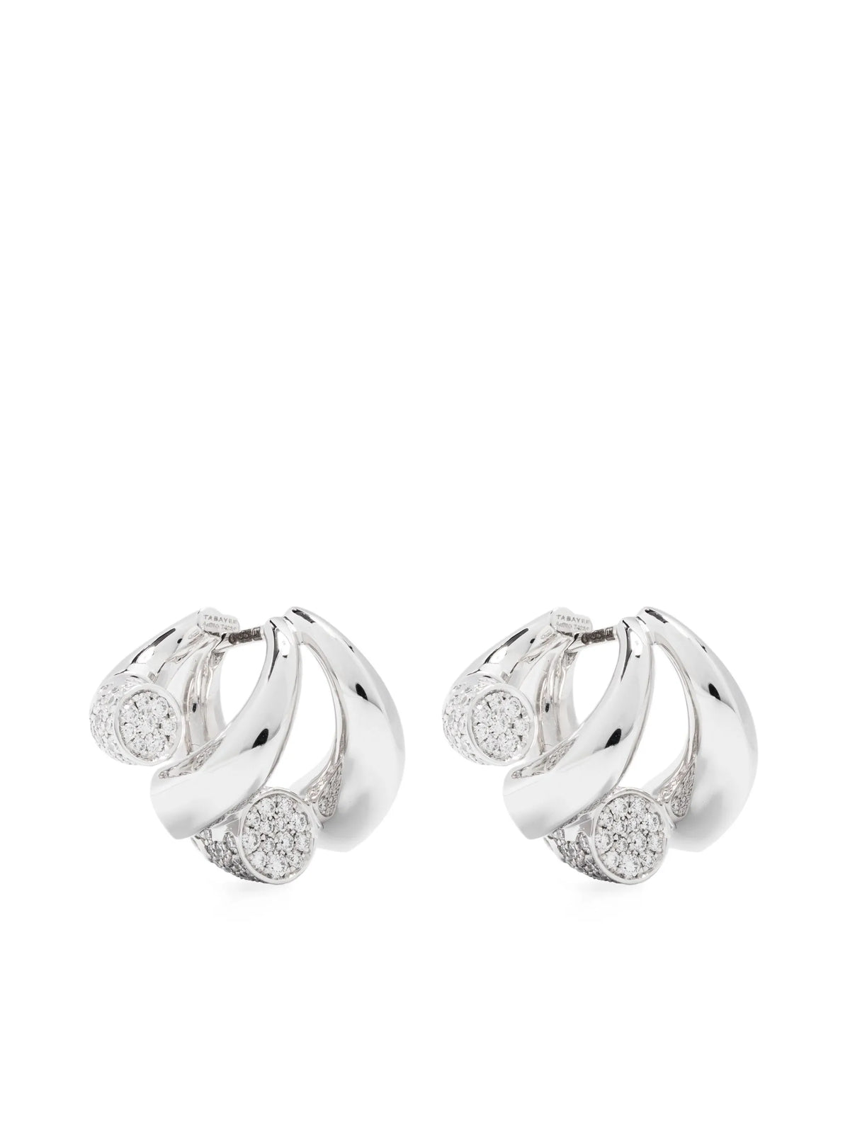 18kt white gold Oera diamond hoop earrings