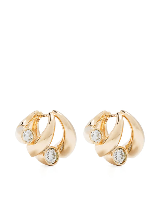 18kt yellow gold Oera diamond hoop earrings