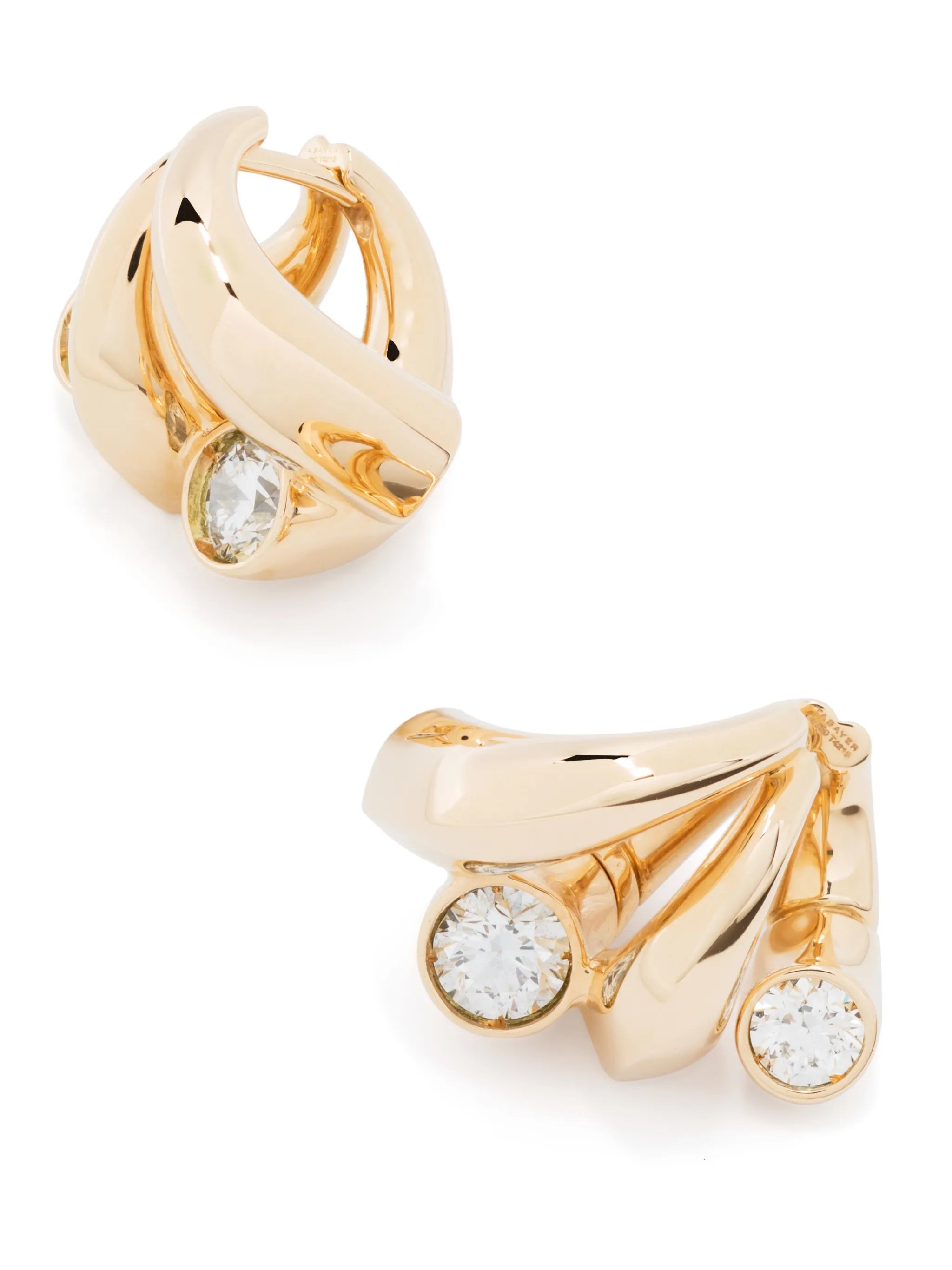 18kt yellow gold Oera diamond hoop earrings
