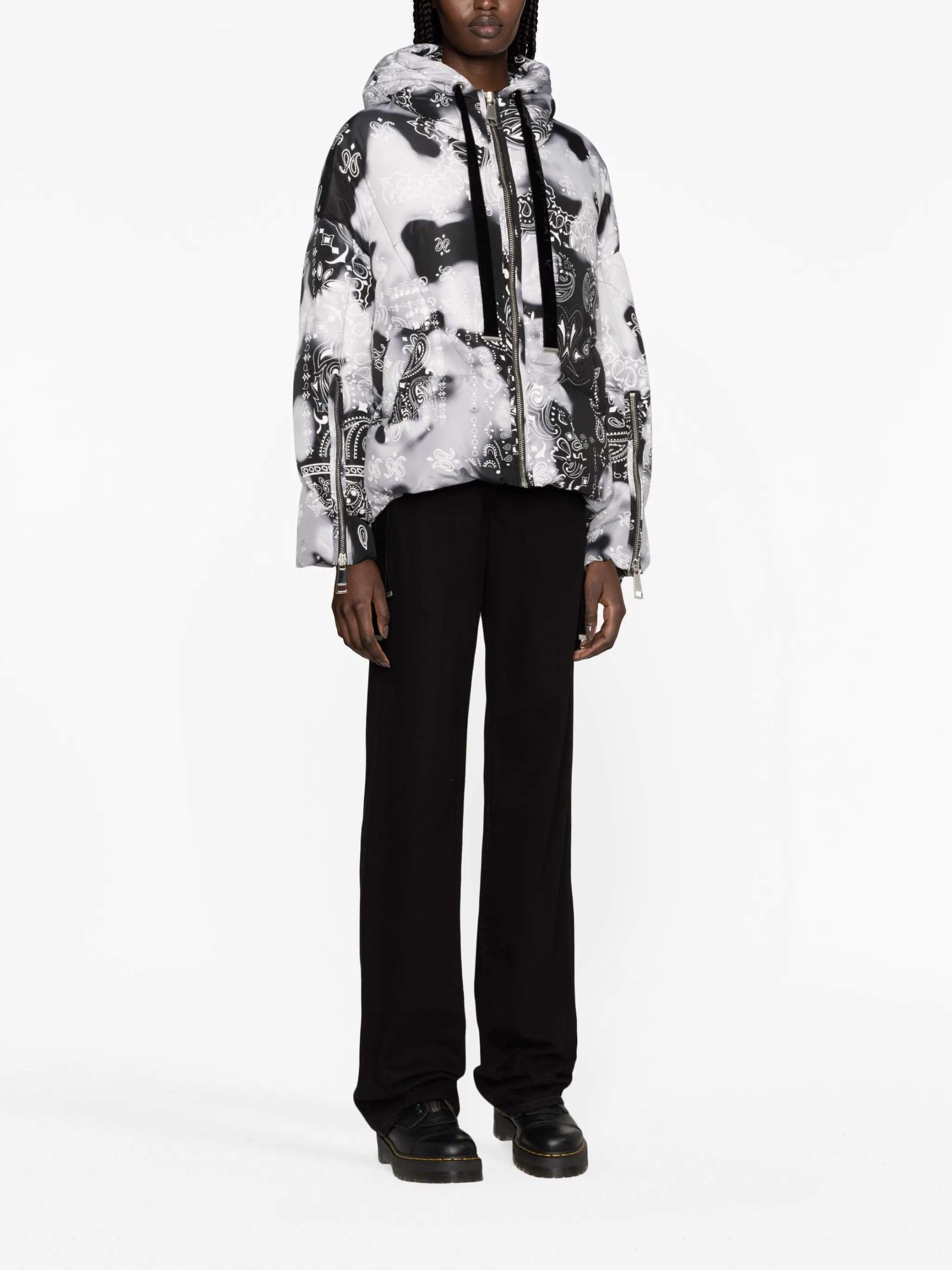 Bandana Velour puffer jacket