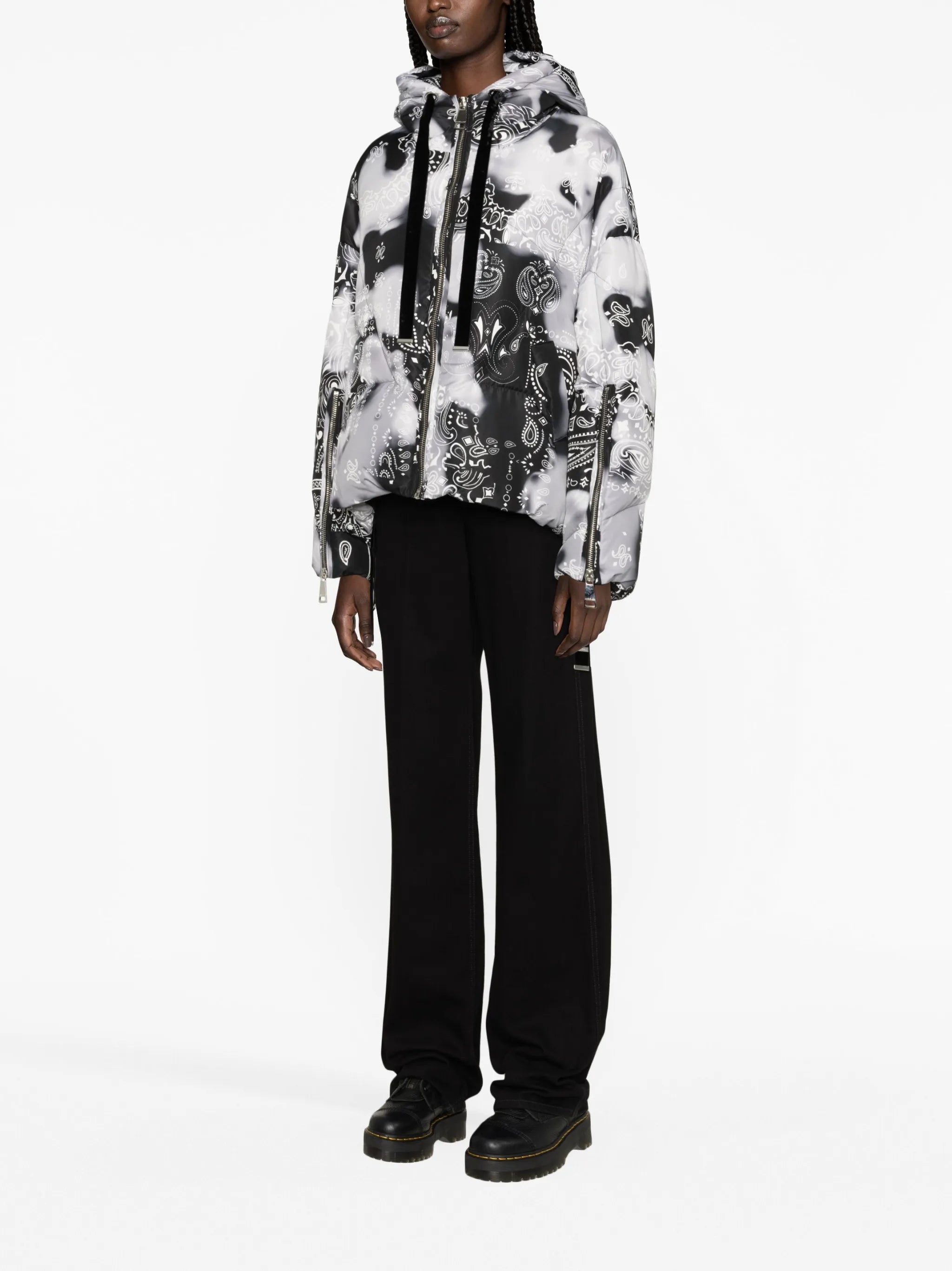 Bandana Velour puffer jacket