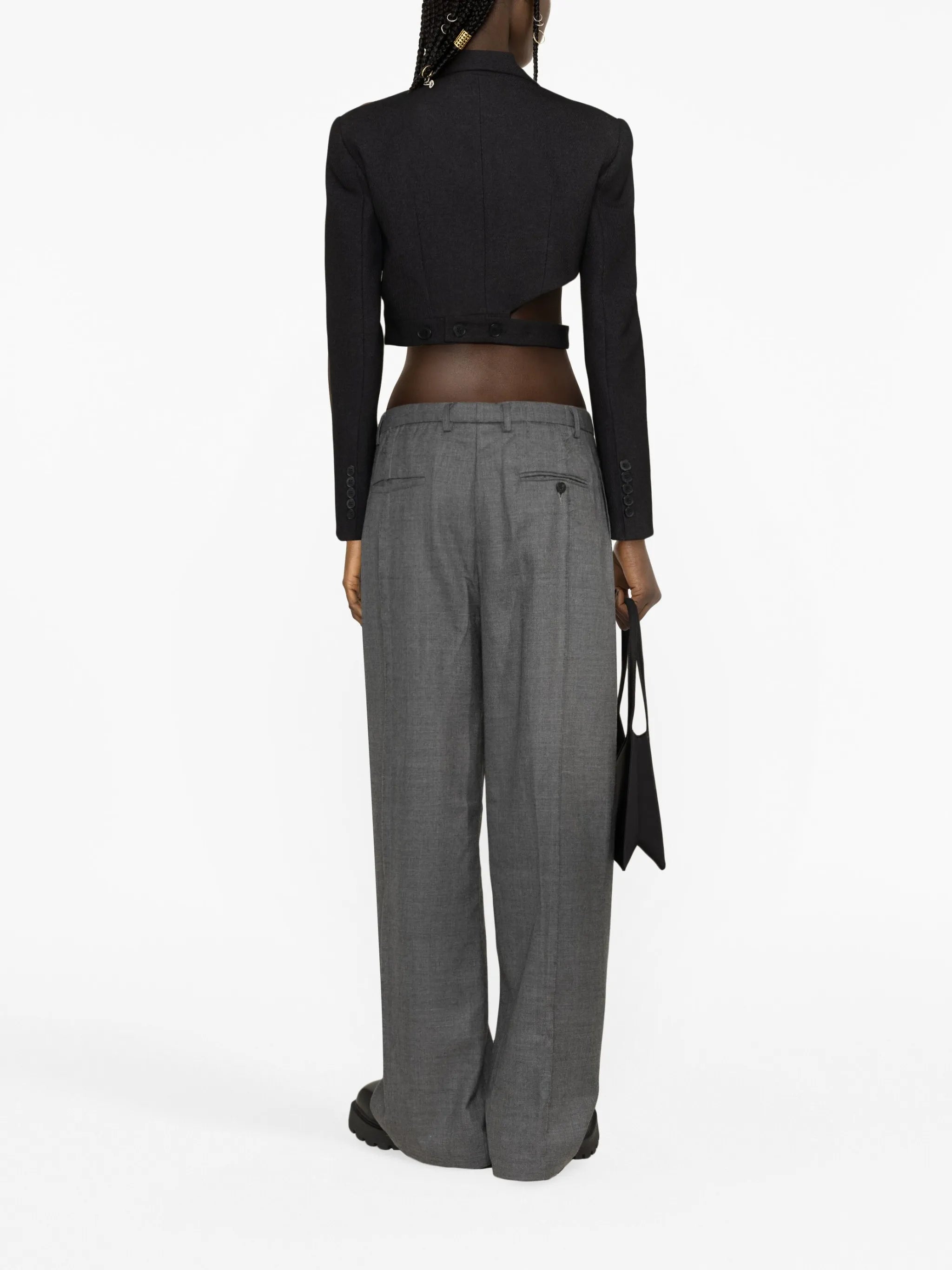 Inverted wide-leg trousers