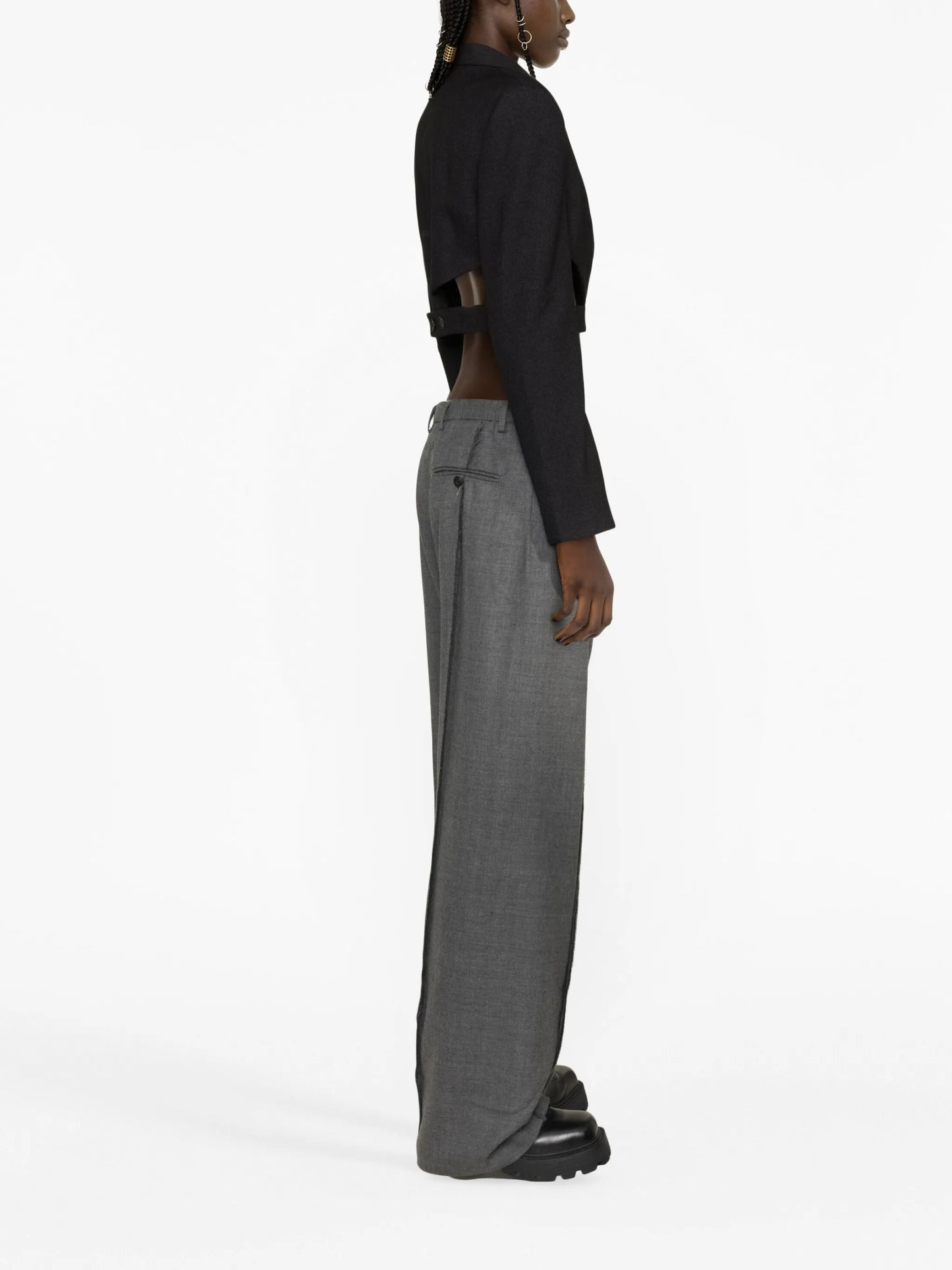 Inverted wide-leg trousers