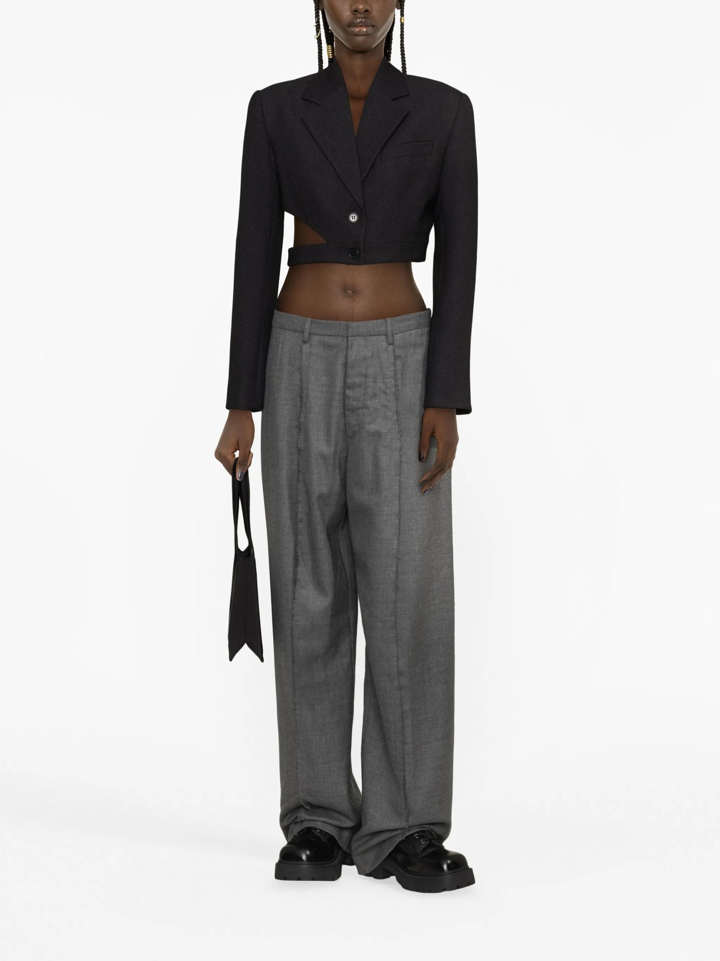 Inverted wide-leg trousers