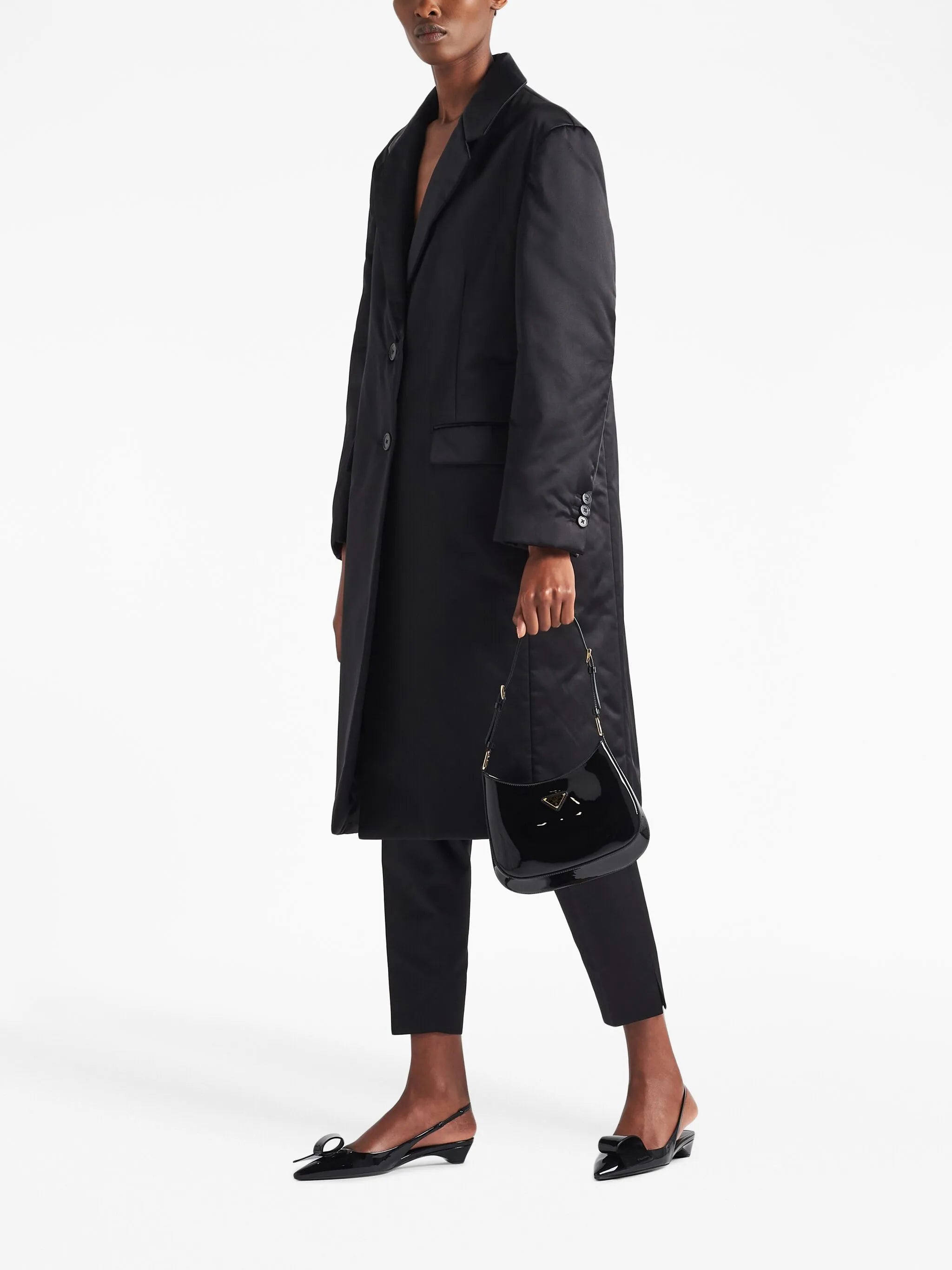 Cleo patent-leather medium shoulder bag