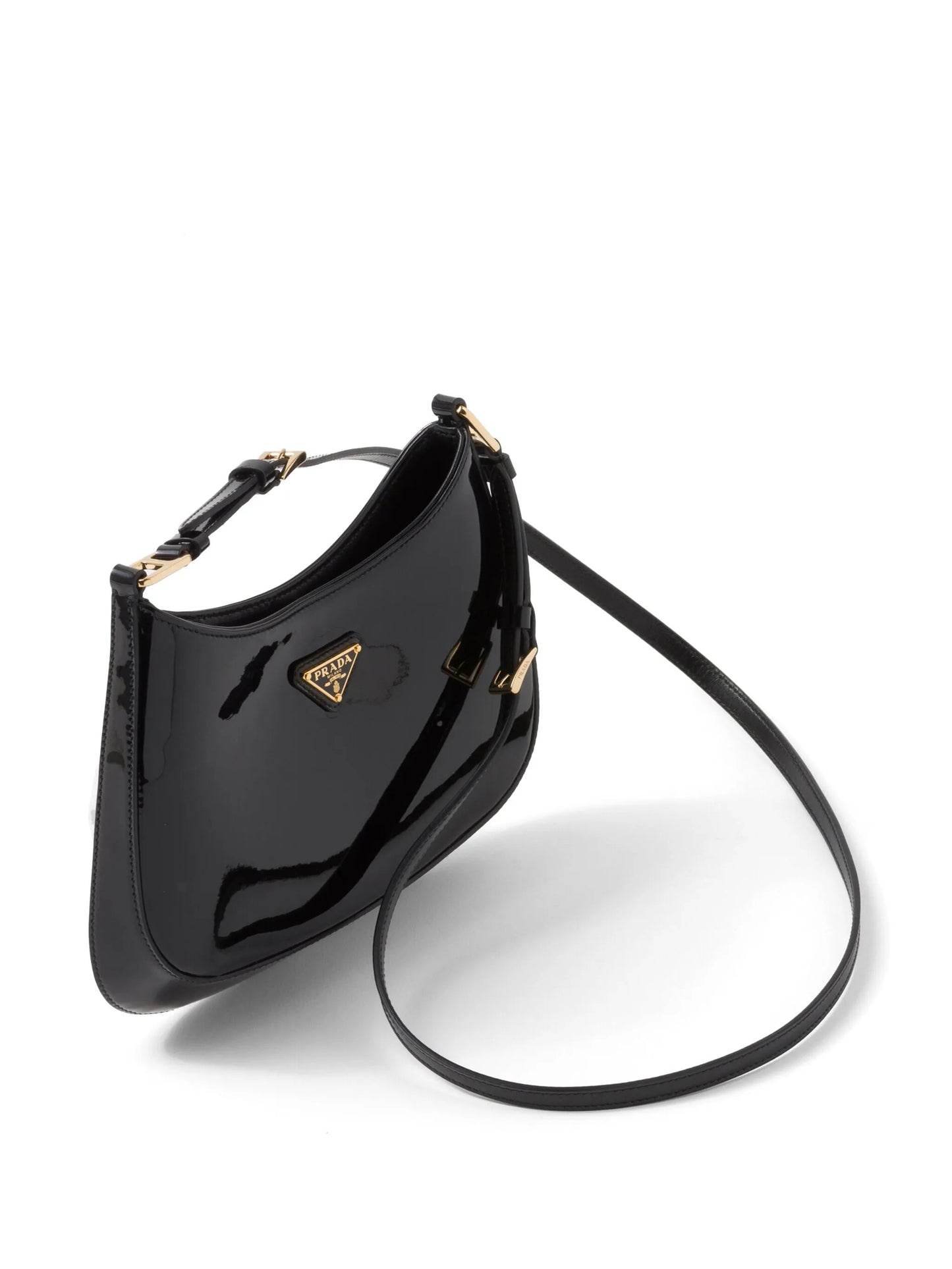 Cleo patent-leather medium shoulder bag
