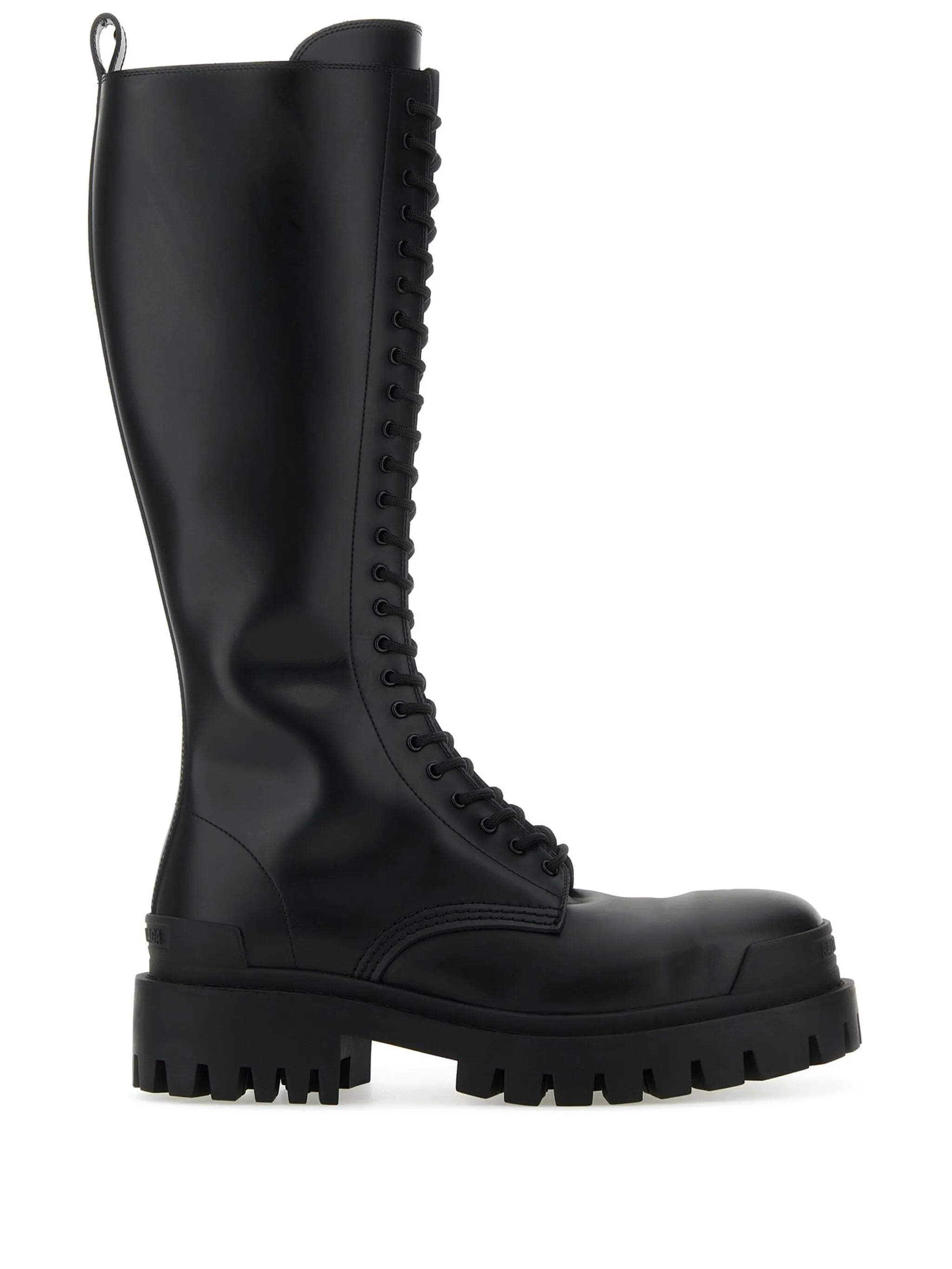 Strike lace-up leather boots