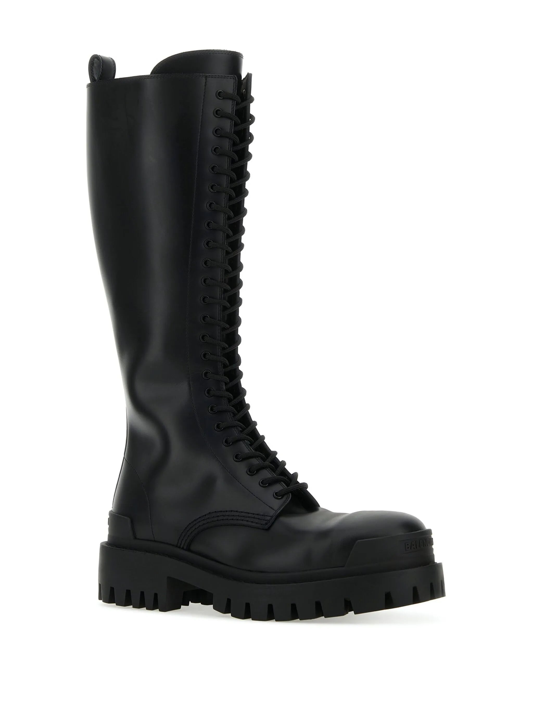 Strike lace-up leather boots