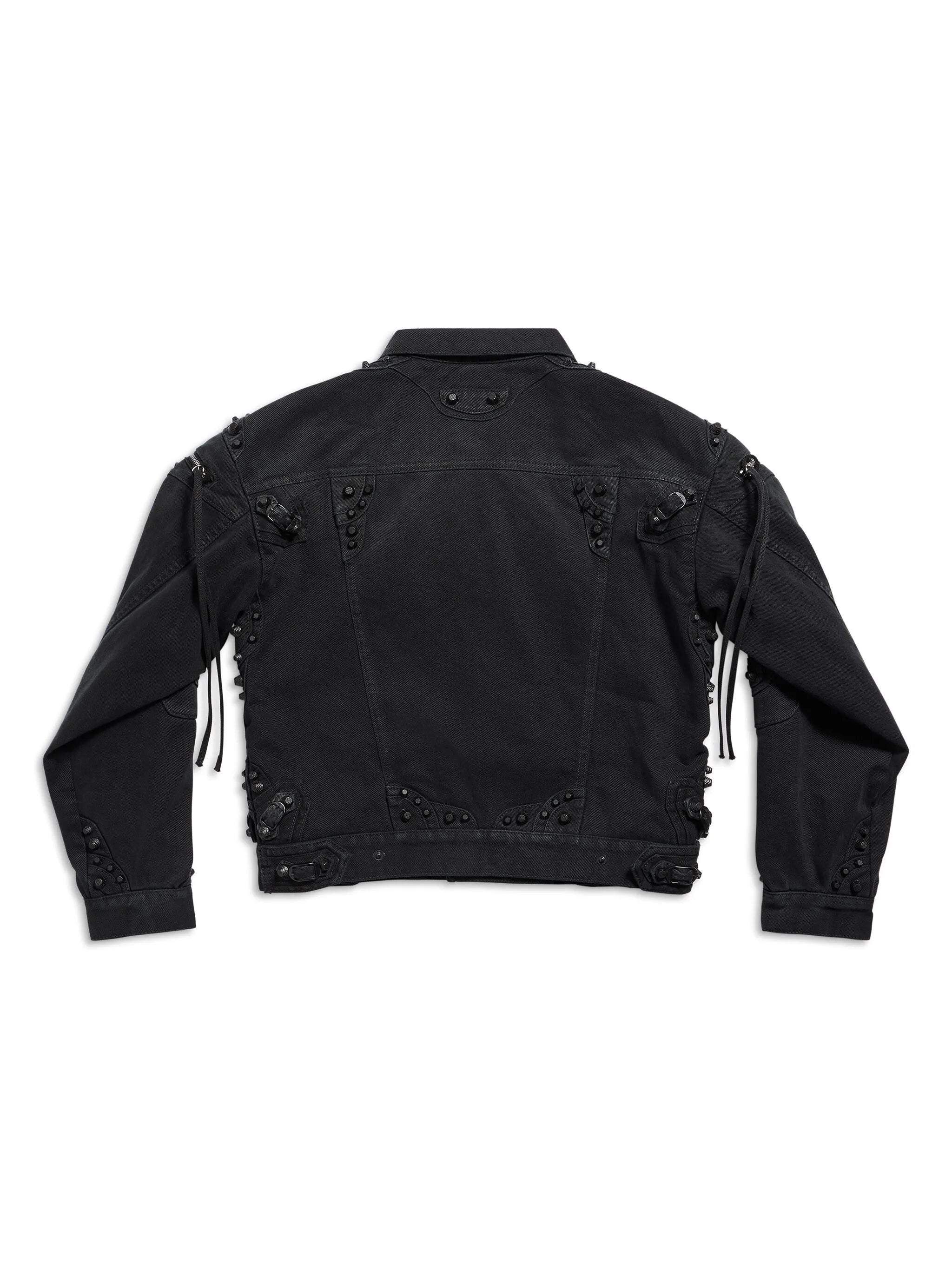 studded fringed denim jacket