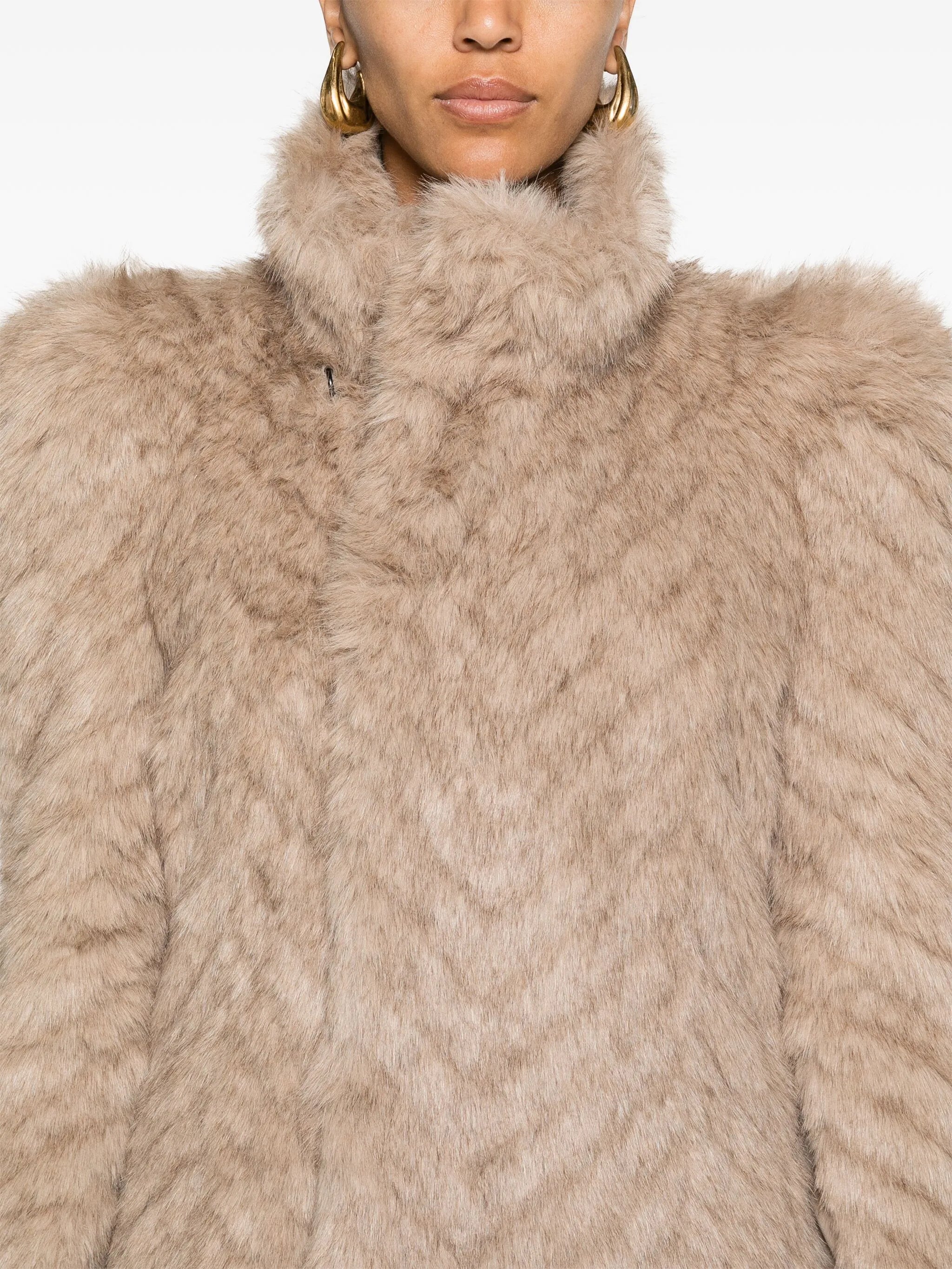 fur-design maxi coat