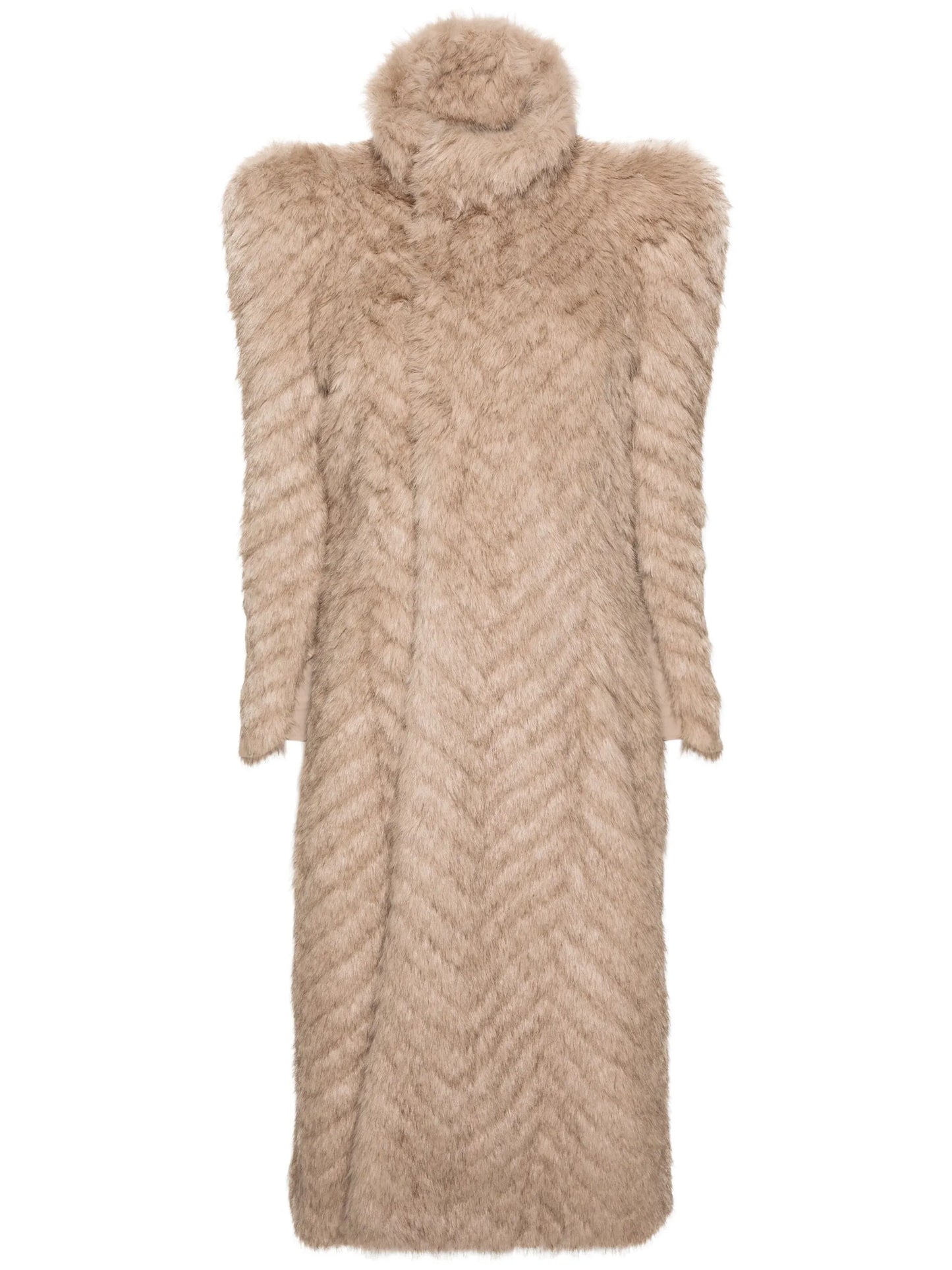 fur-design maxi coat