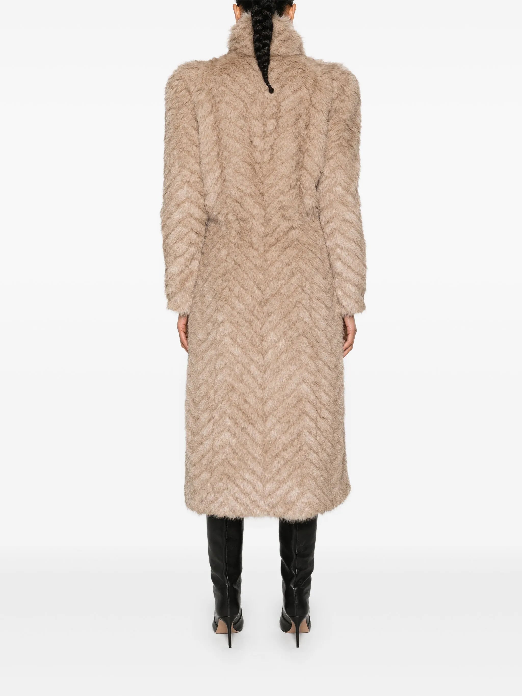 fur-design maxi coat