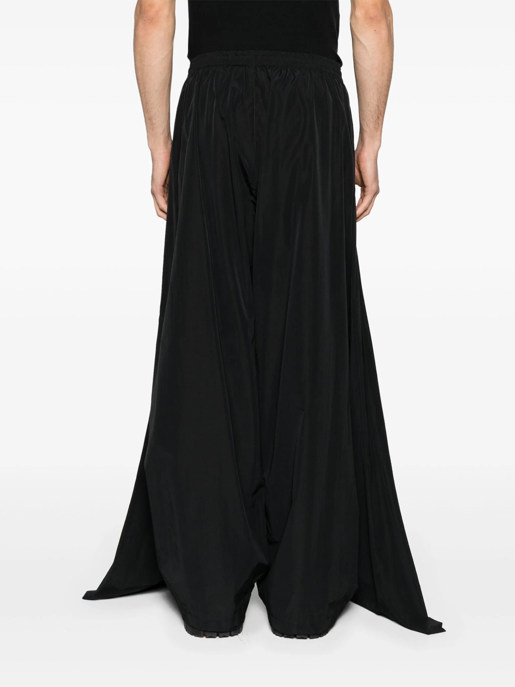 drawstring-waist wide-leg trousers