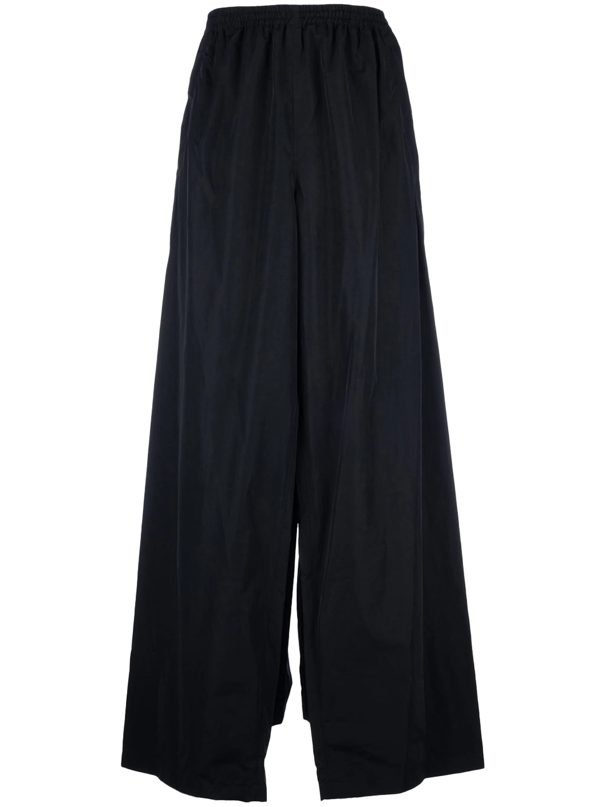 drawstring-waist wide-leg trousers