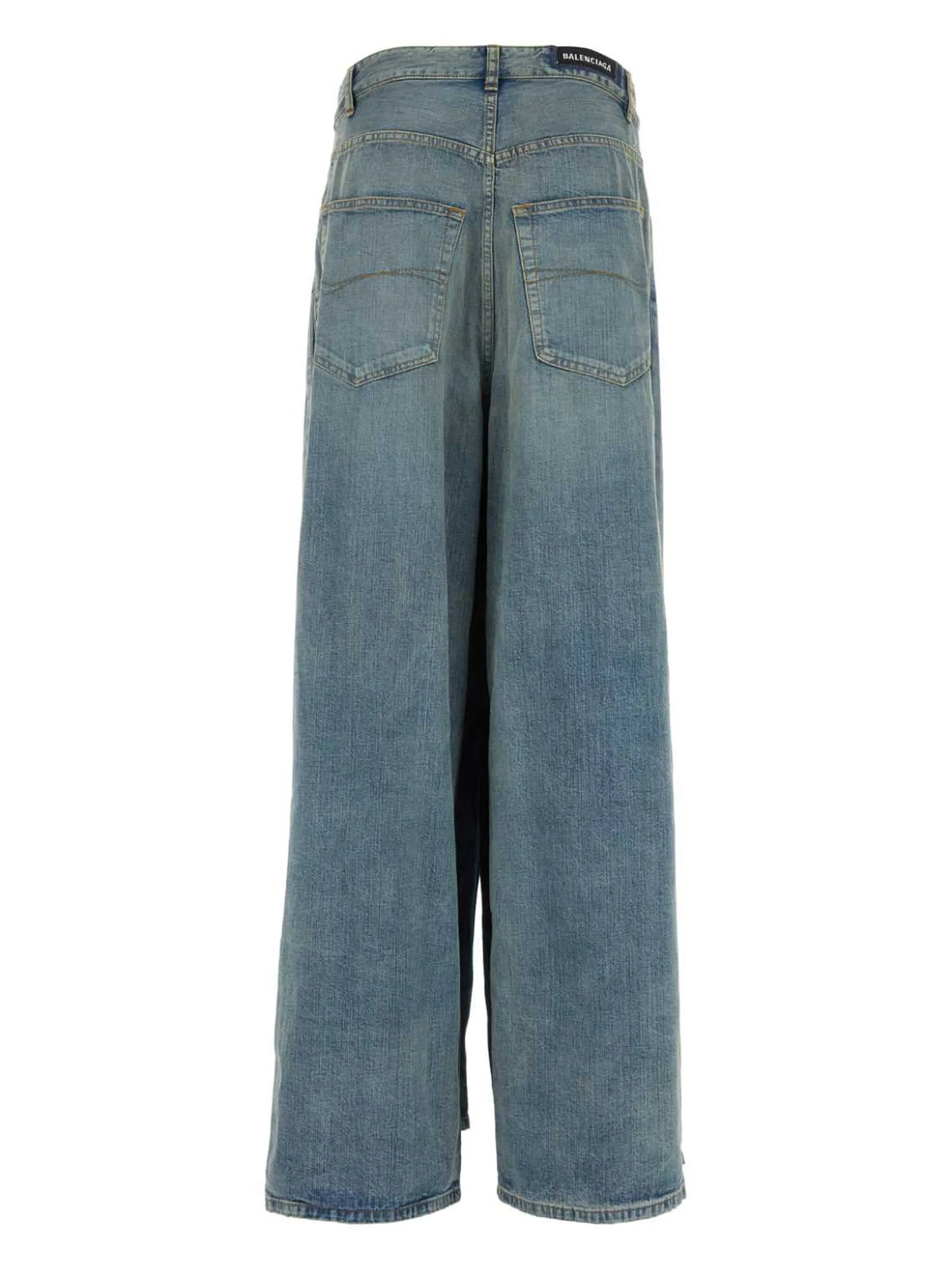 layered mid-rise wide-leg jeans