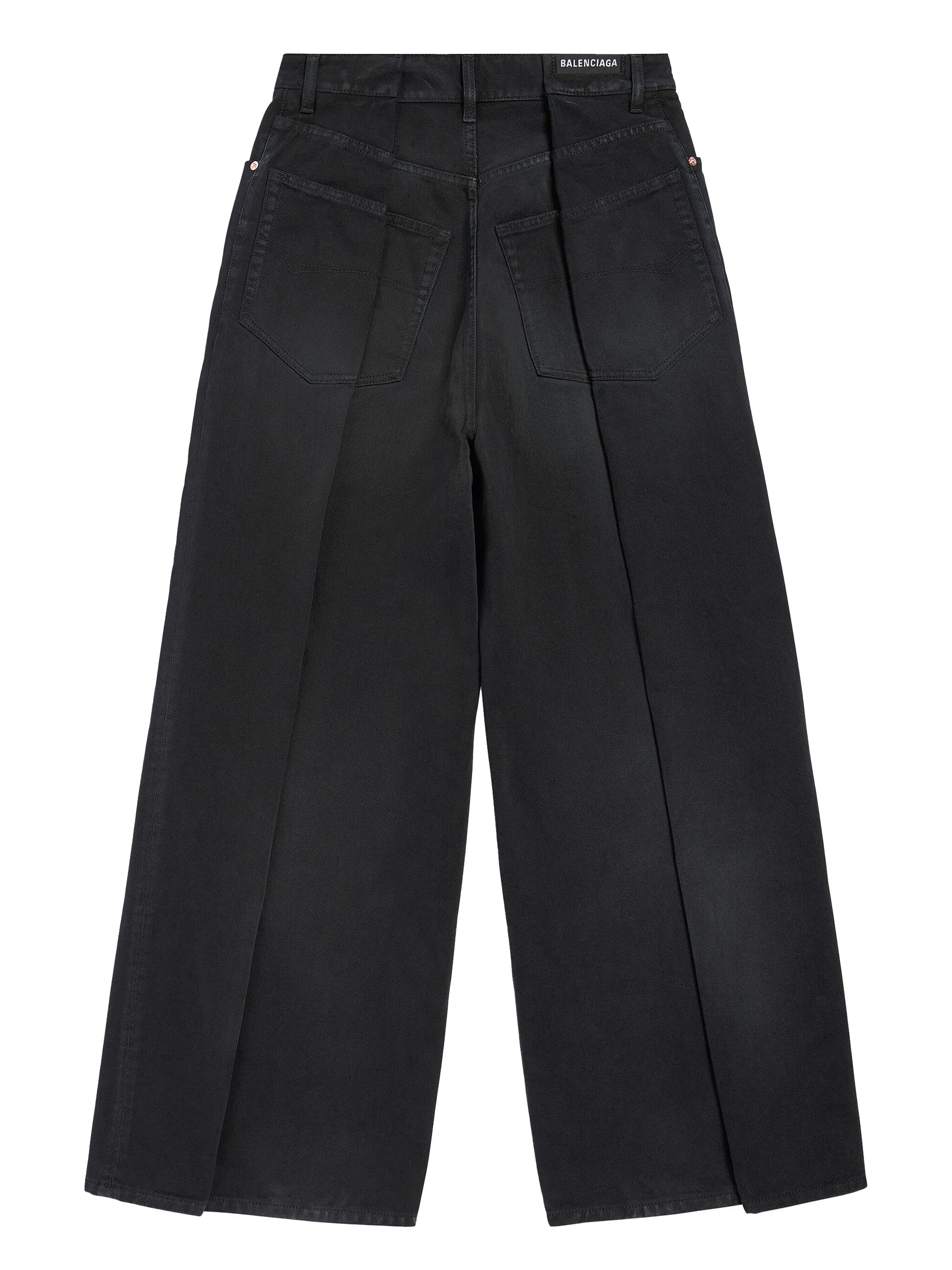 pleat-detailed wide-leg jeans