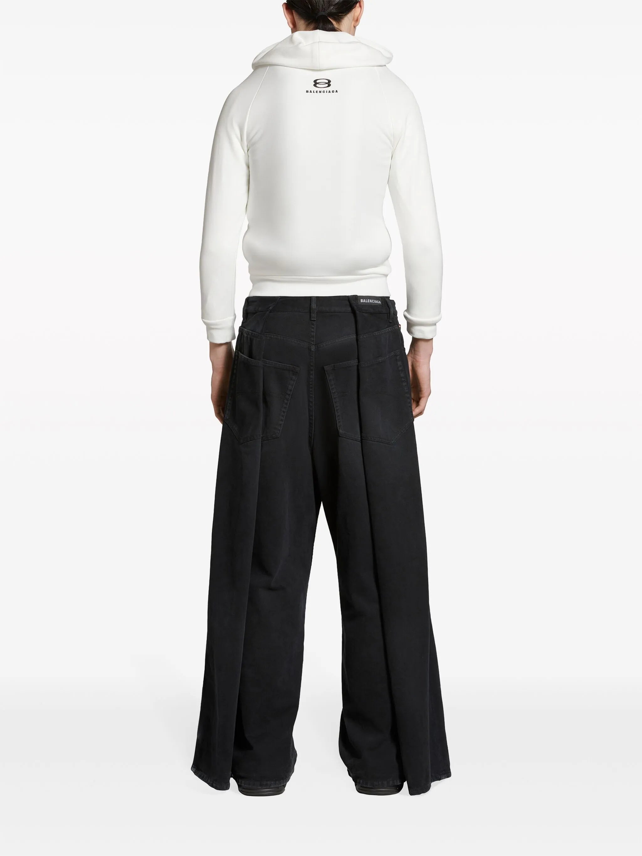 pleat-detailed wide-leg jeans
