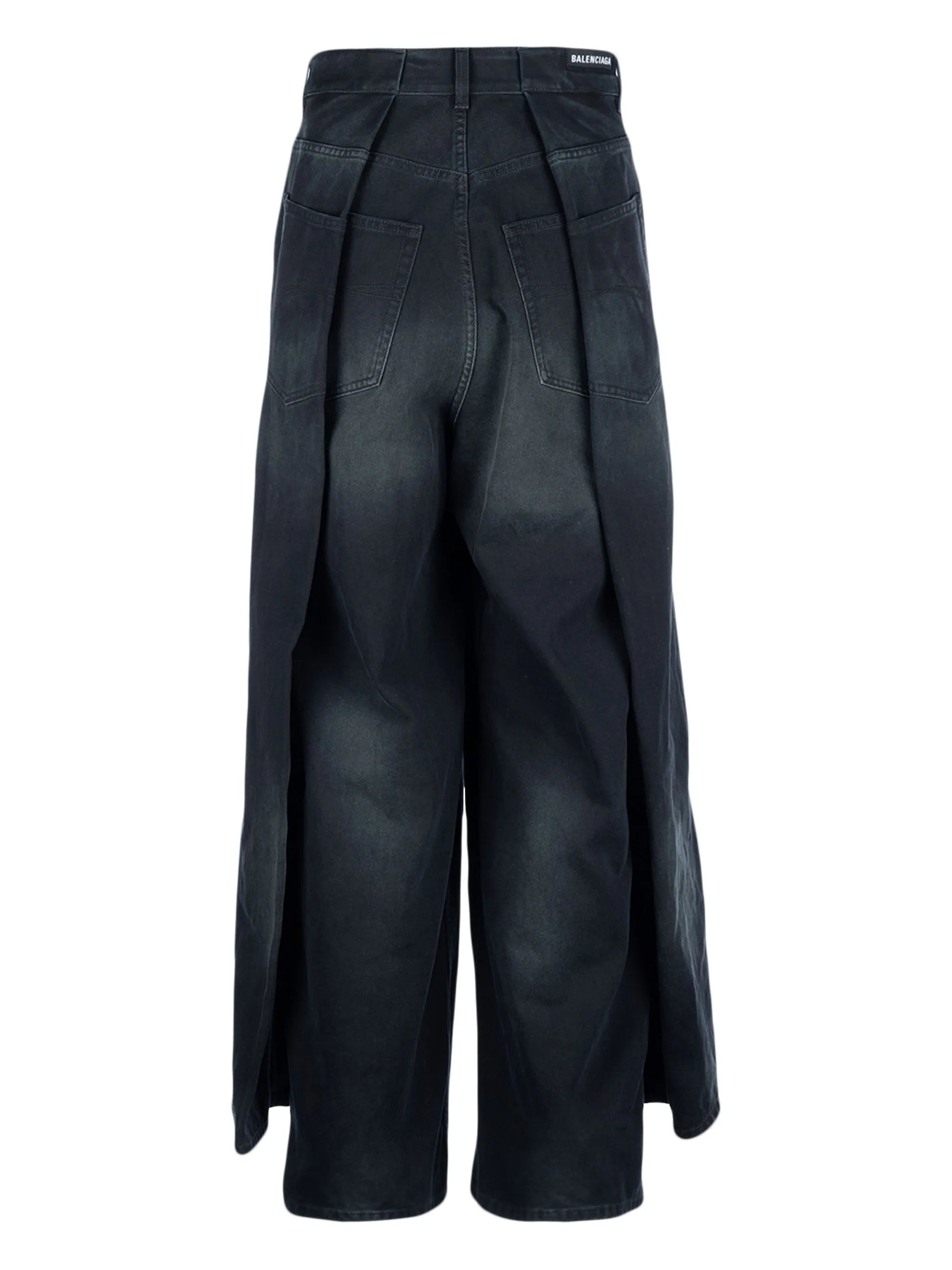 pleat-detailed wide-leg jeans
