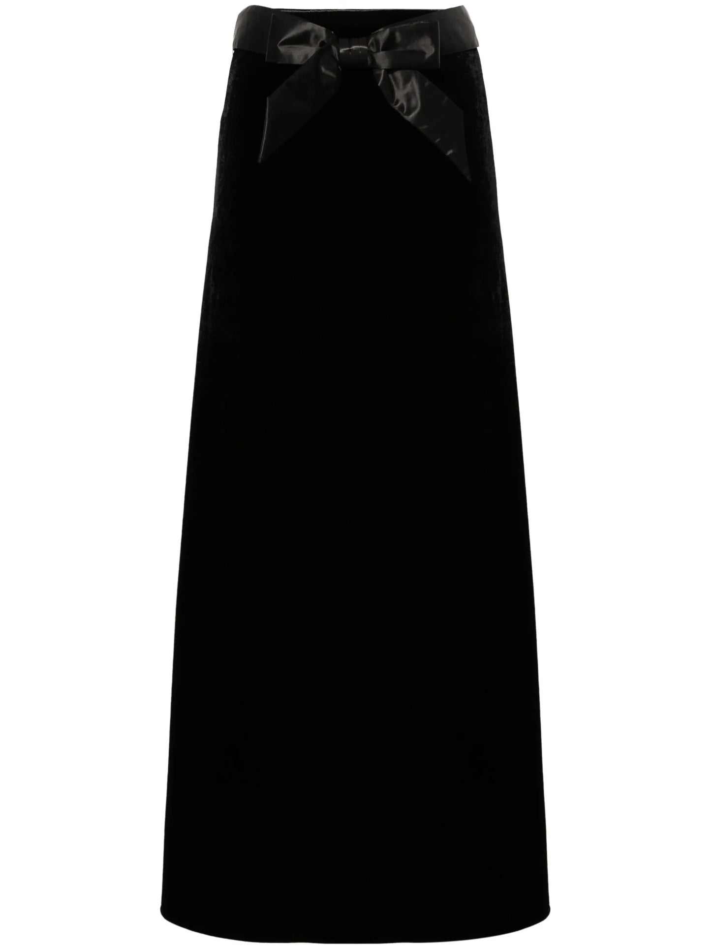 bow-detail velvet skirt