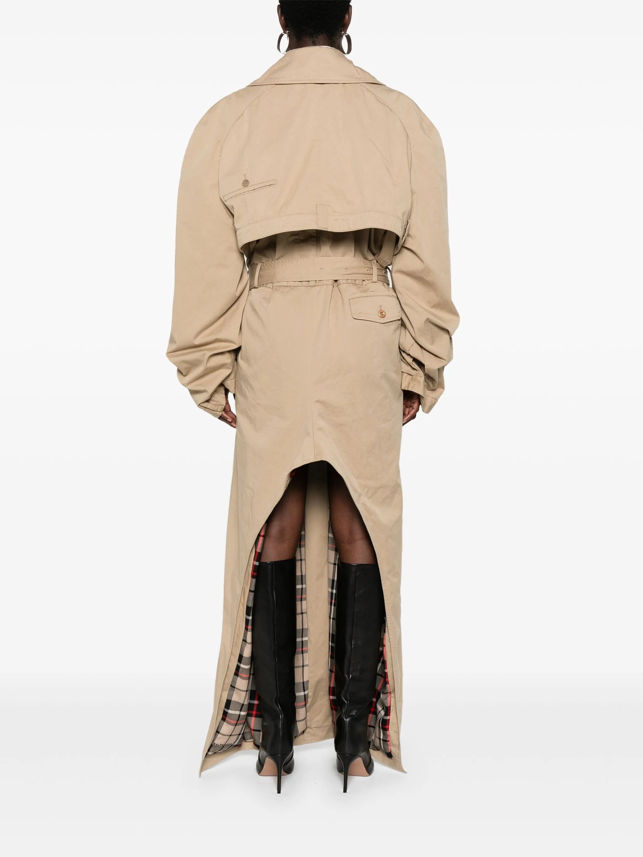 deconstructed-design trench coat