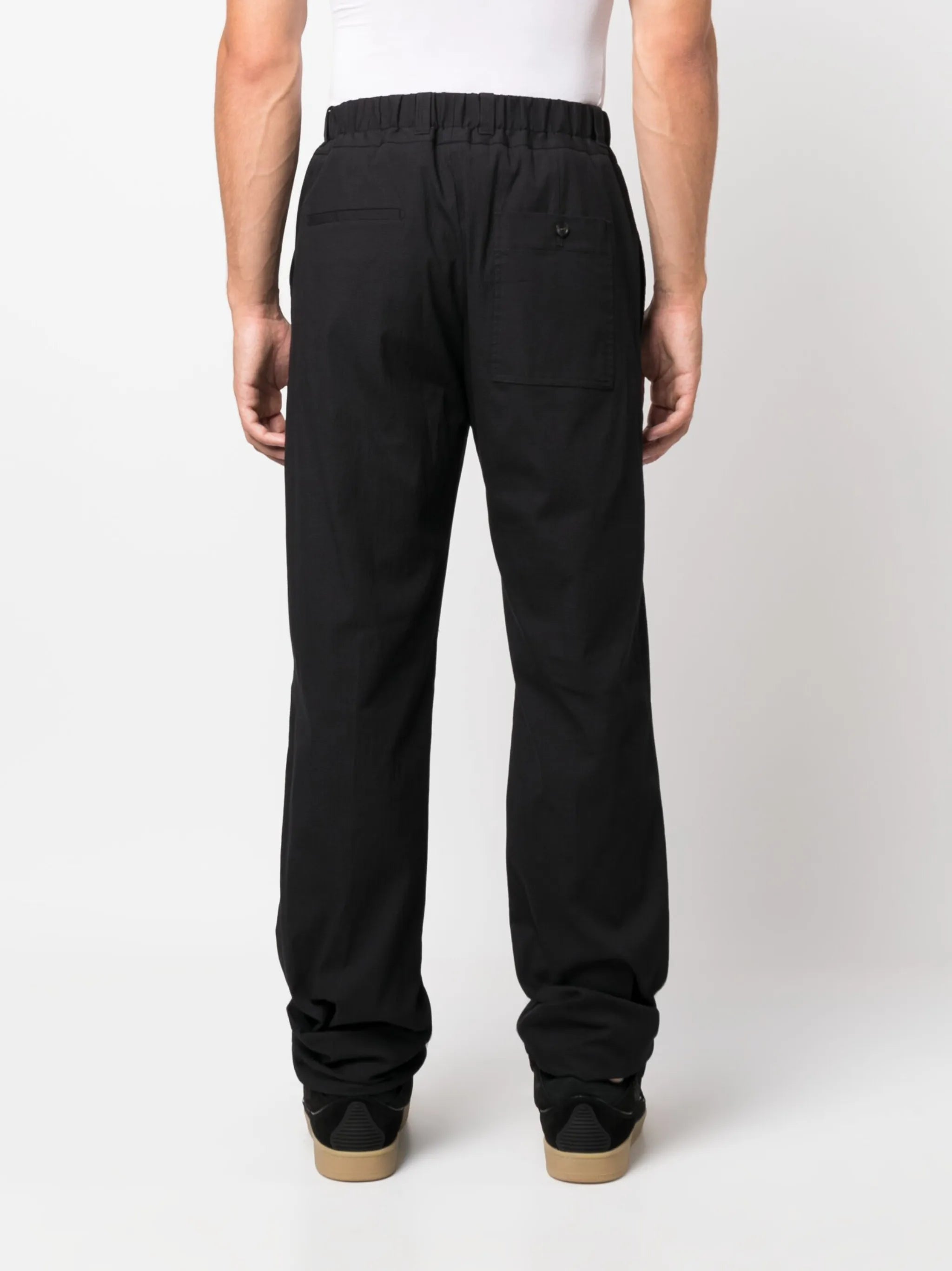 high-waist straight-leg trousers