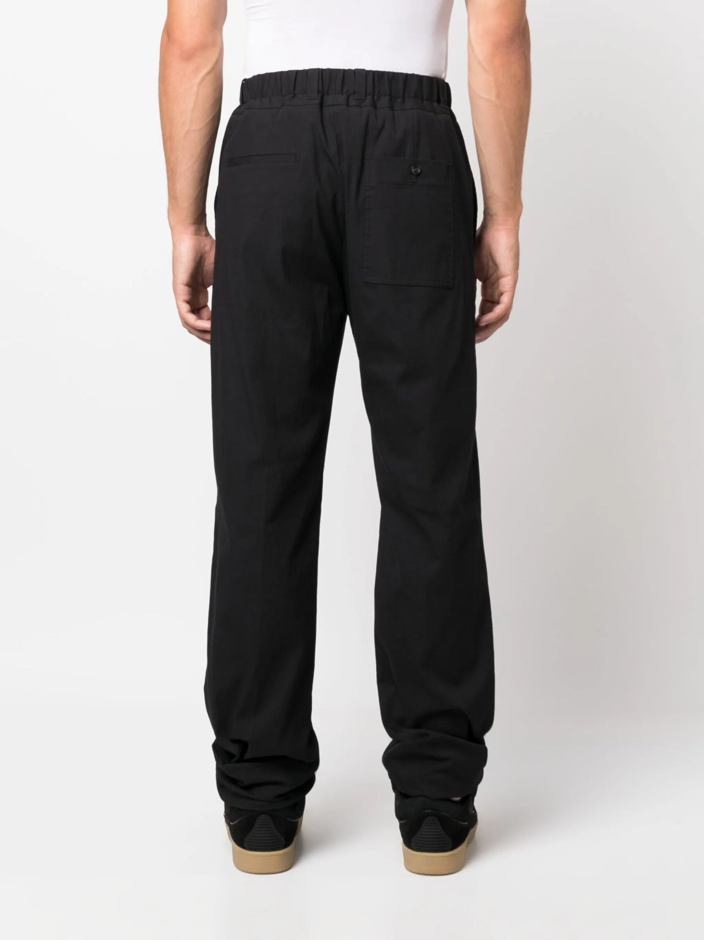 high-waist straight-leg trousers