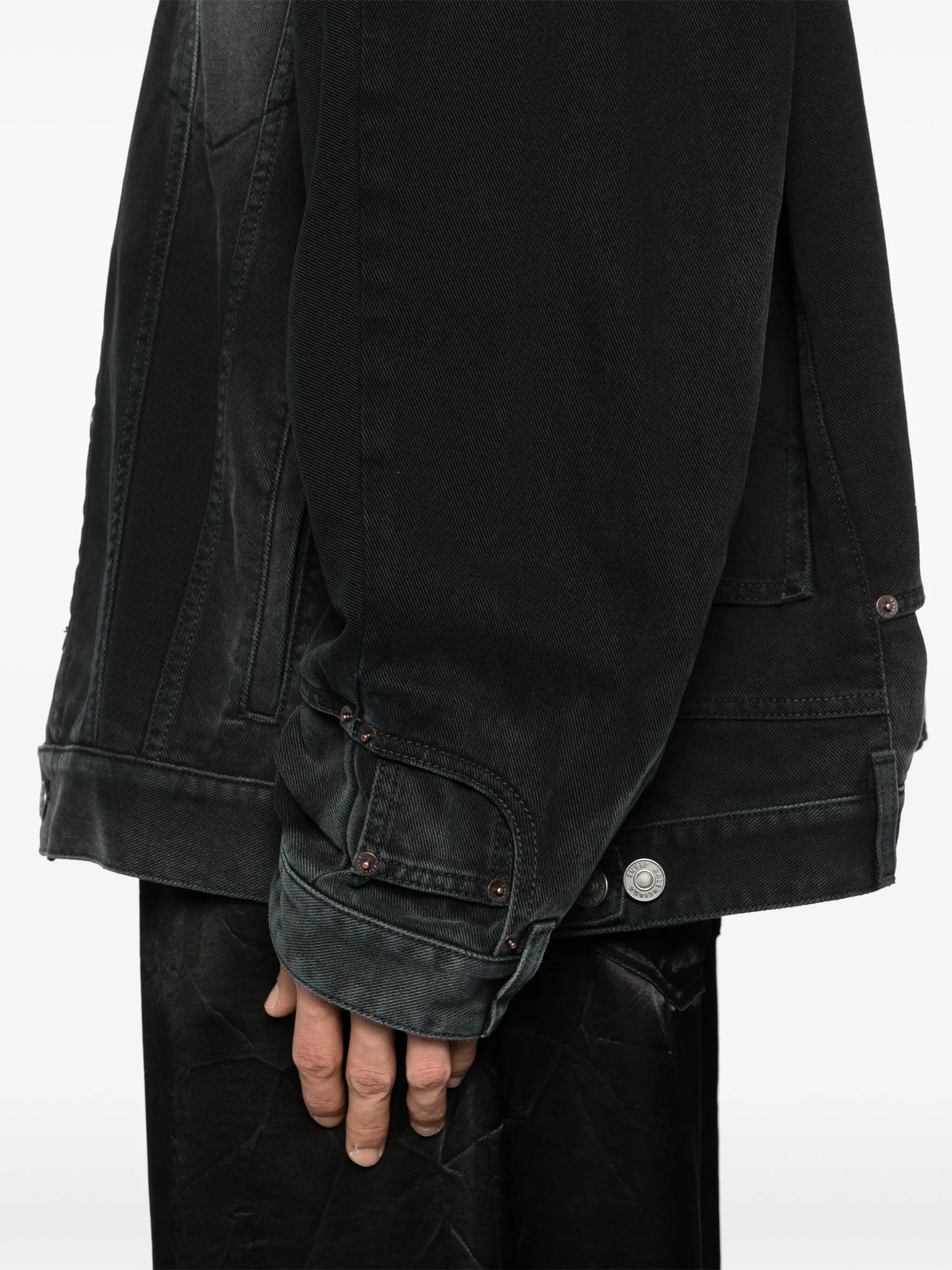 washed-denim button-up jacket