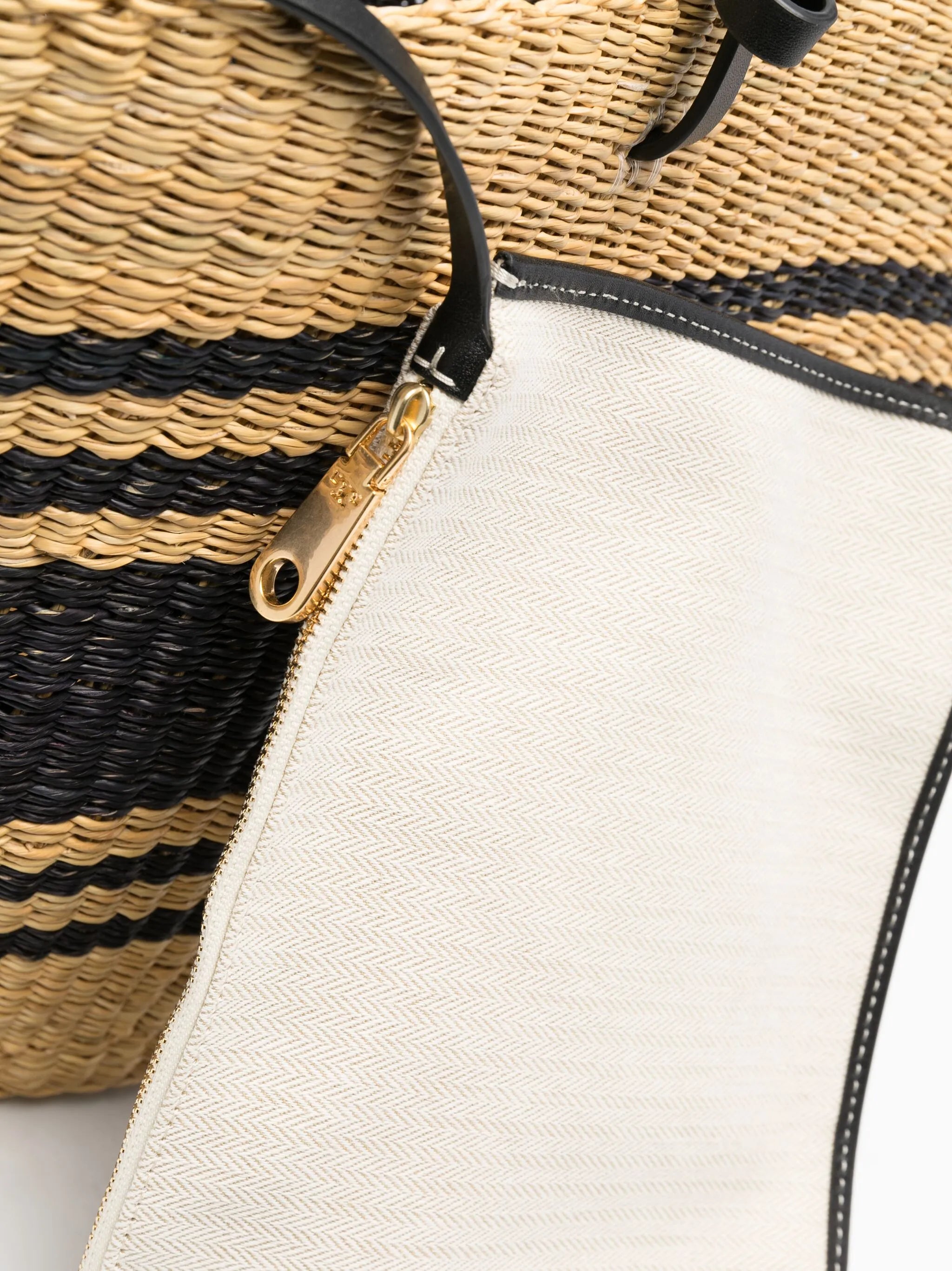 Ella striped raffia tote bag