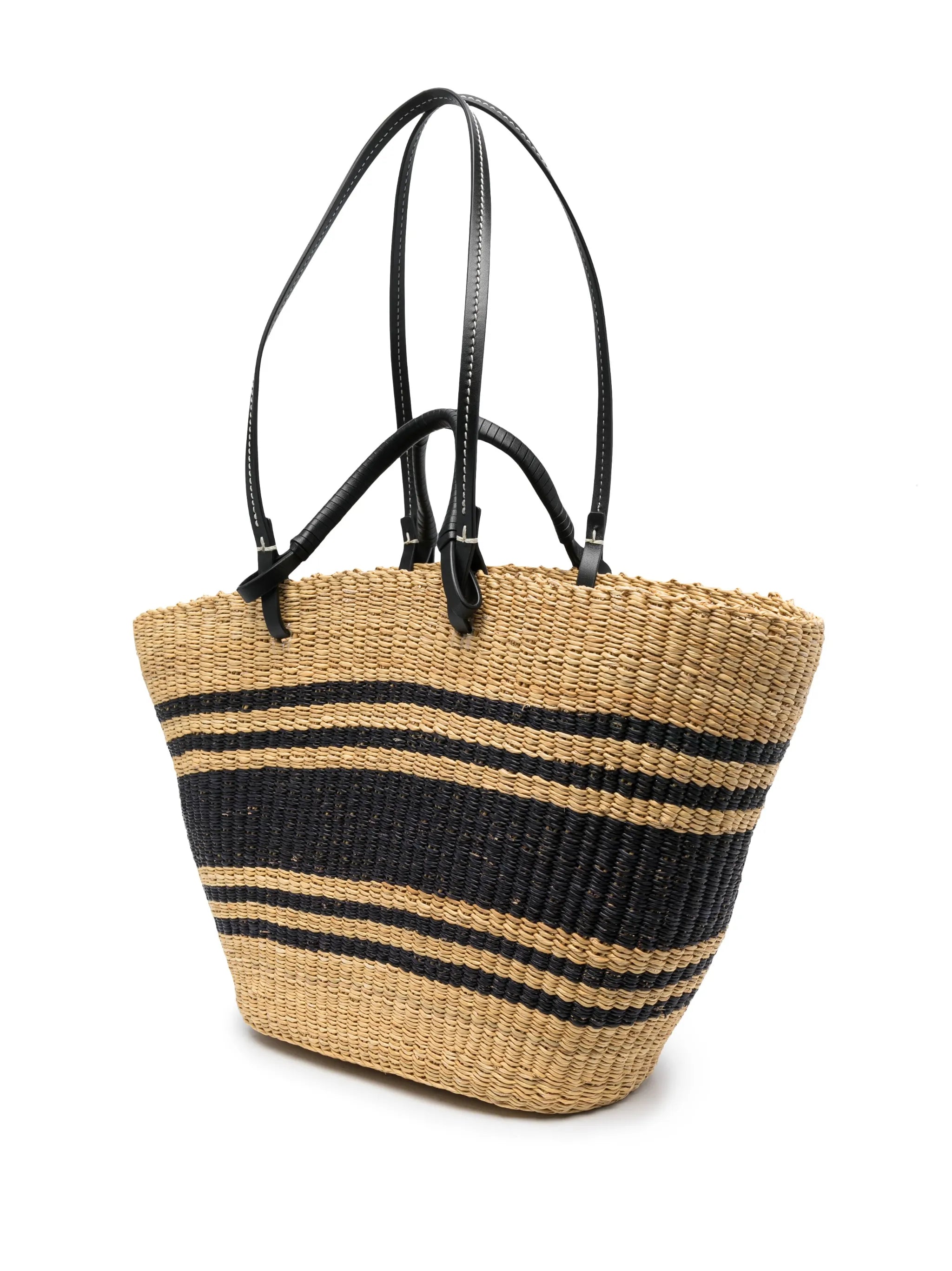 Ella striped raffia tote bag