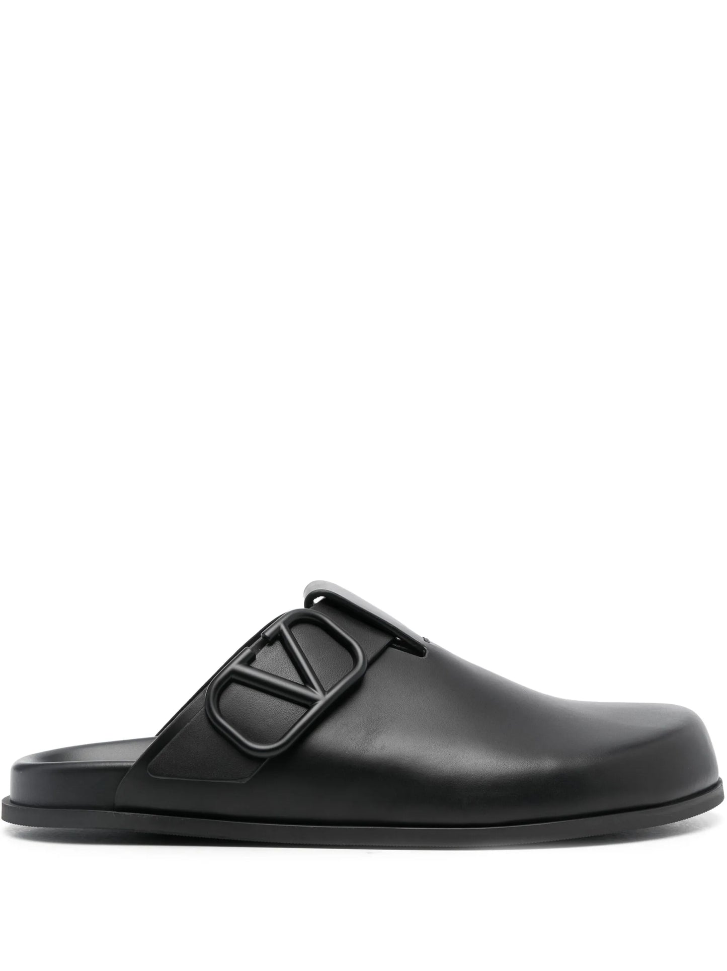 VLogo leather tonal slippers