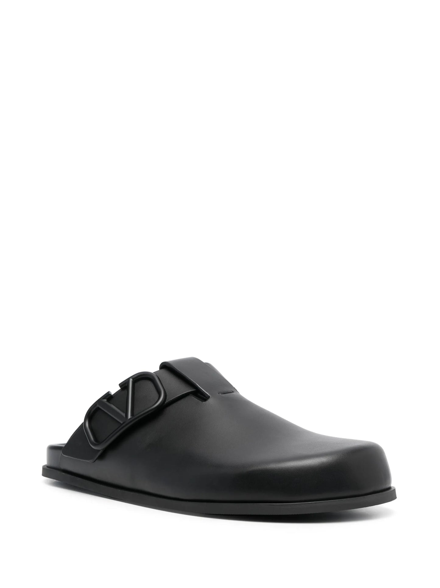 VLogo leather tonal slippers