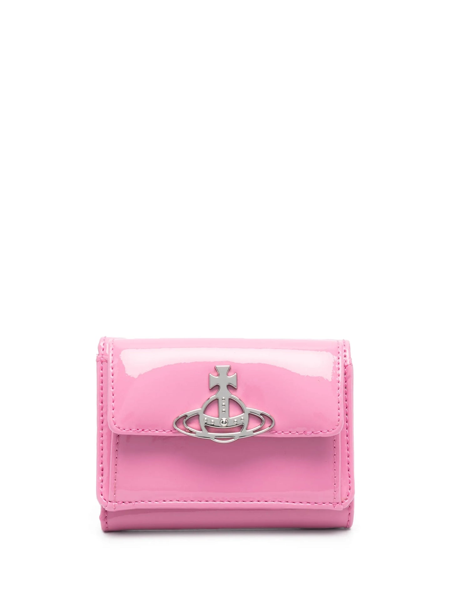 patent-finish tri-fold wallet