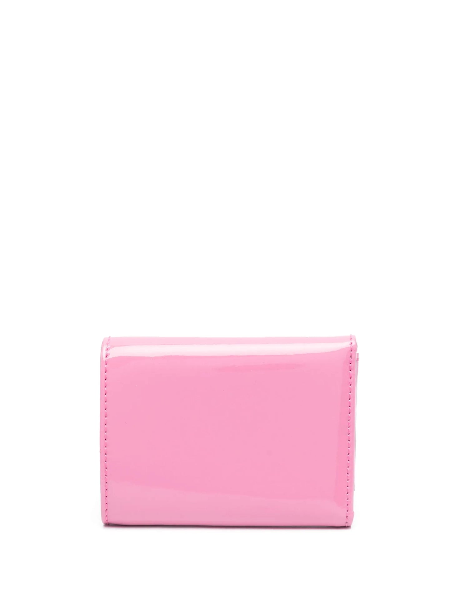 patent-finish tri-fold wallet