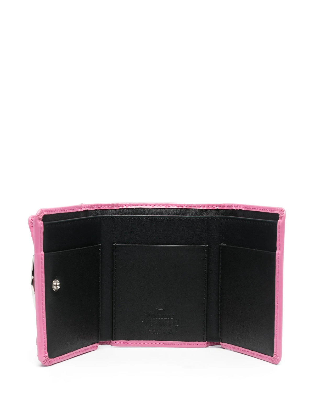 patent-finish tri-fold wallet