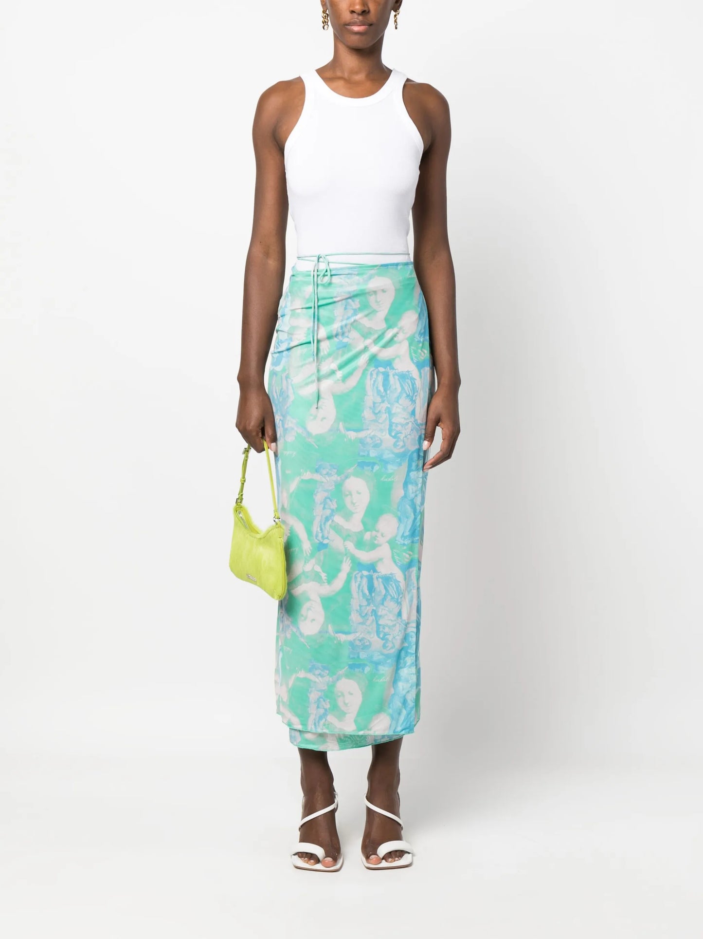 graphic-print wrap skirt