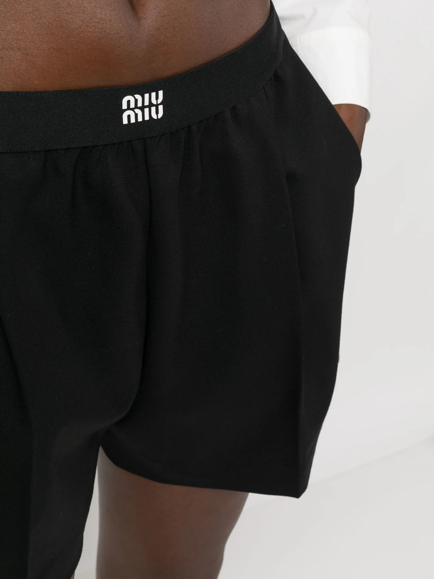 logo-print high-waisted shorts