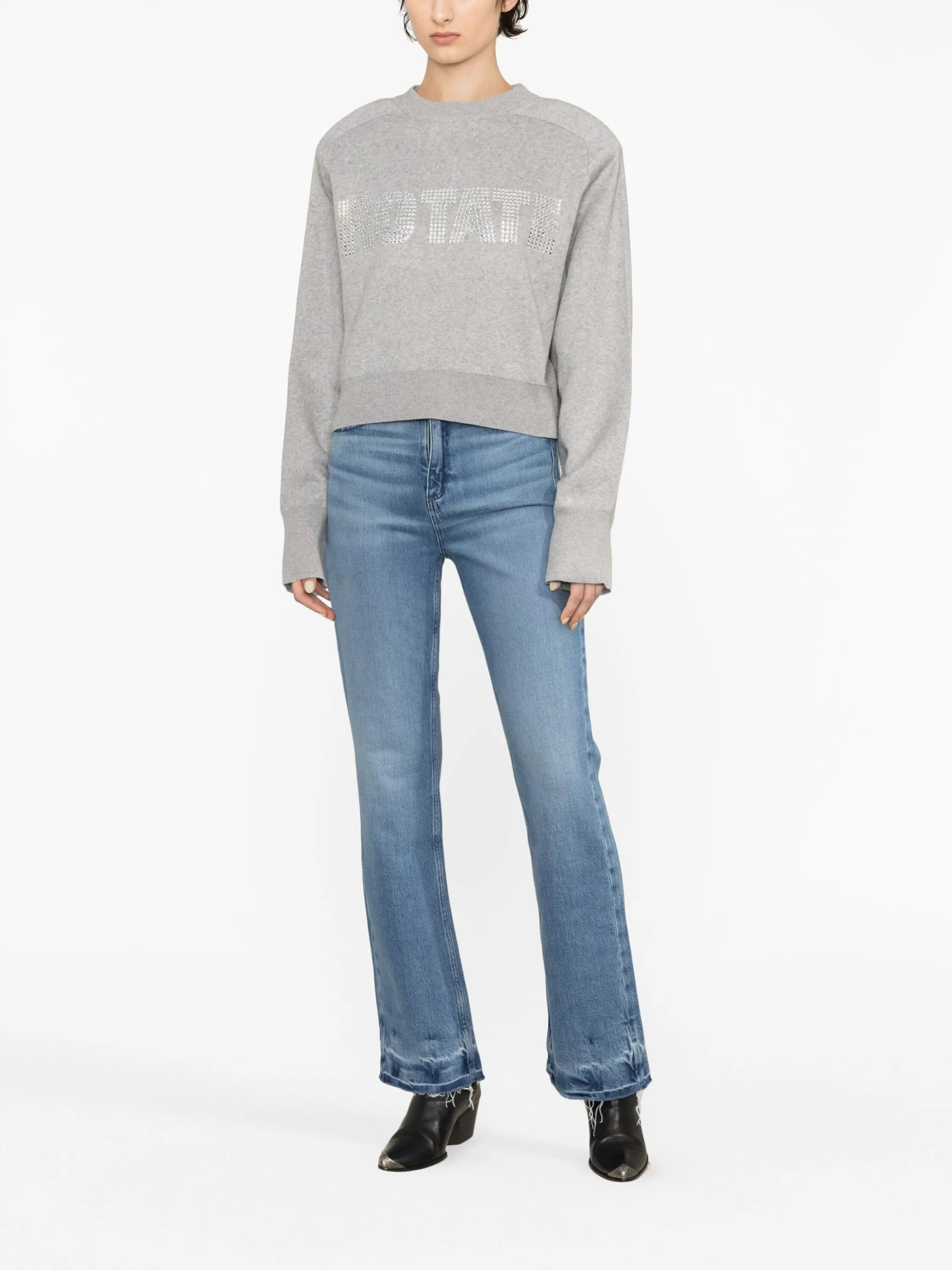 Firm embellished organic cotton sweatshirt