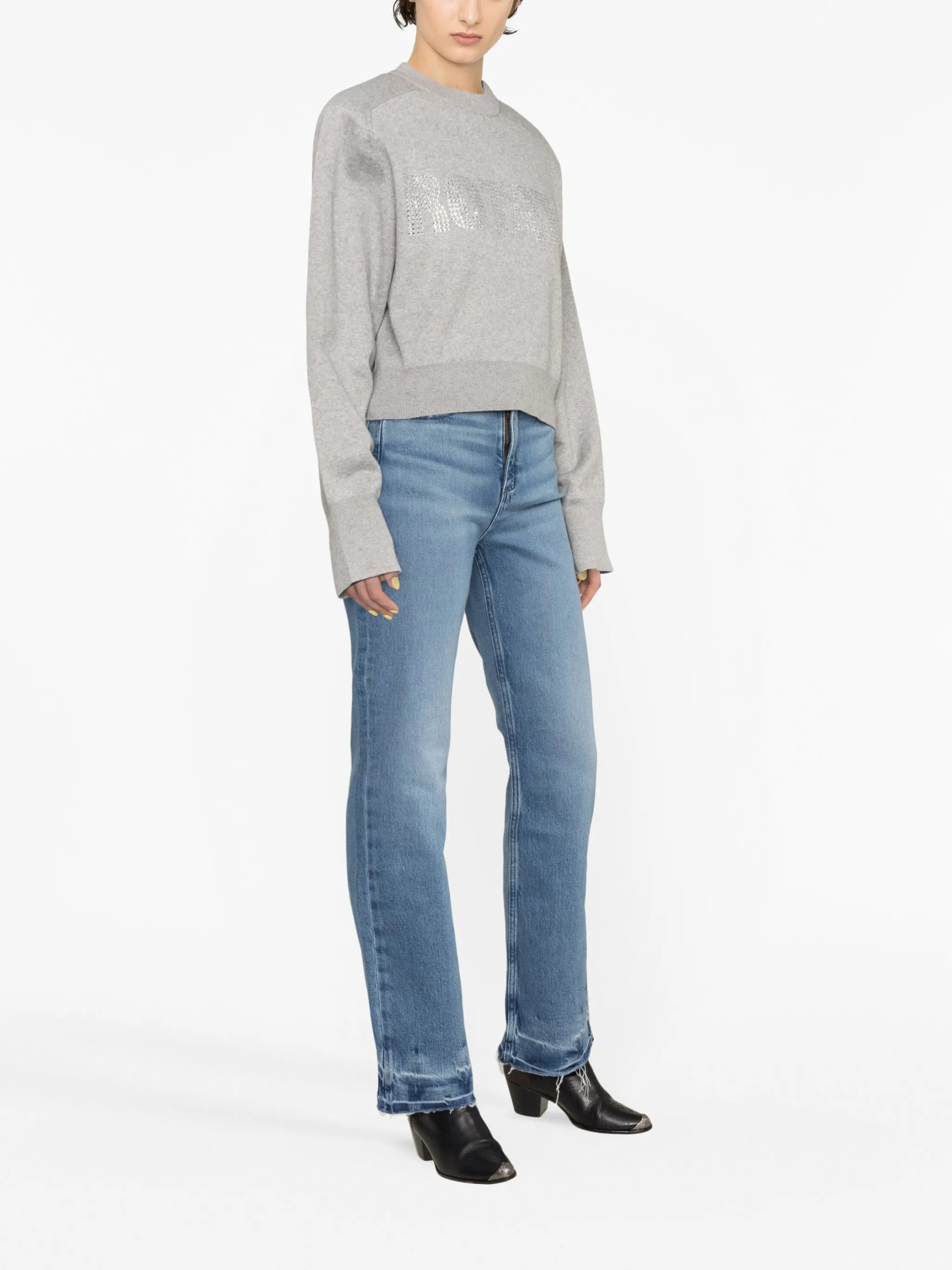 Firm embellished organic cotton sweatshirt