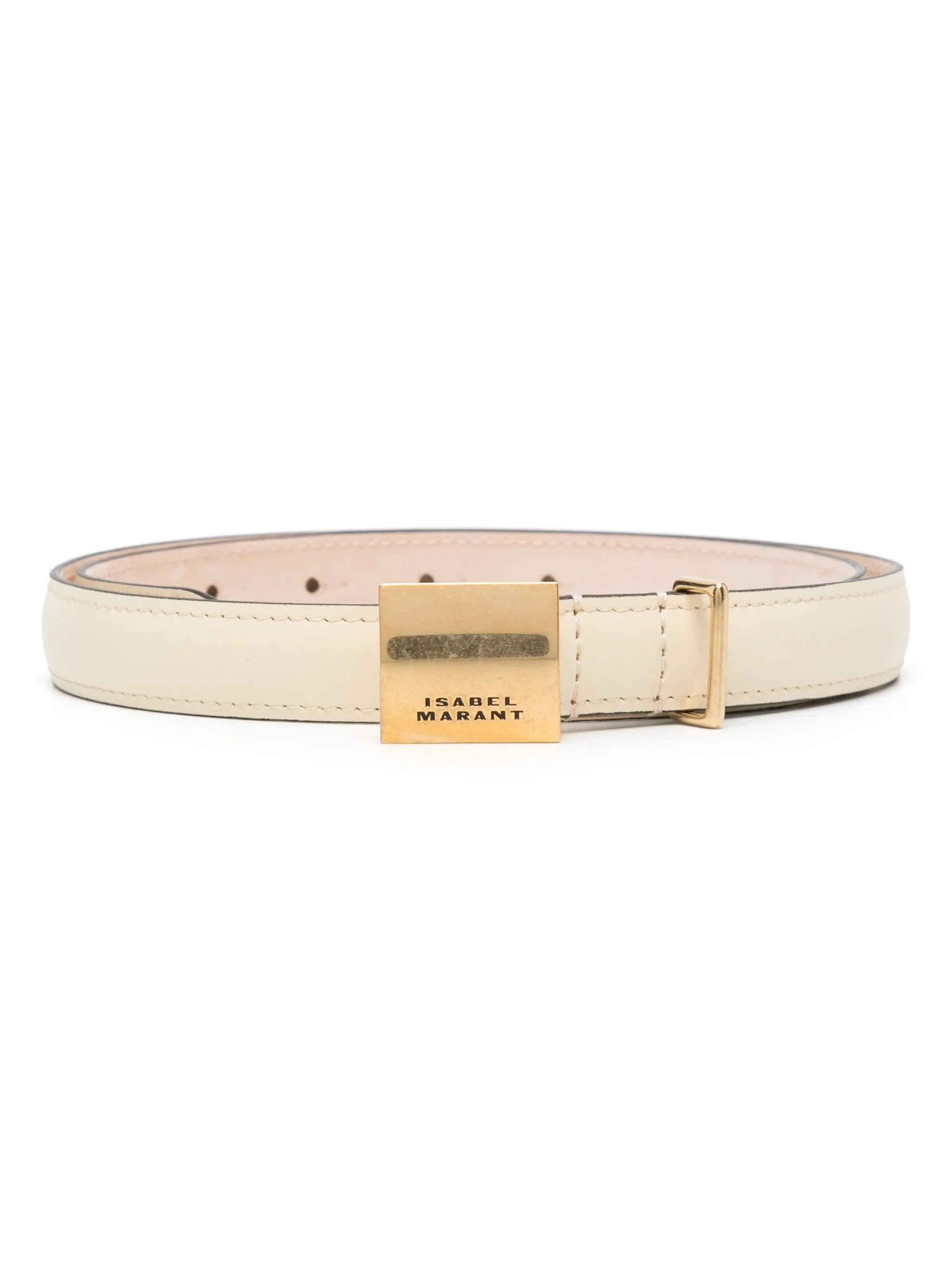 Lowell buckled leather belt