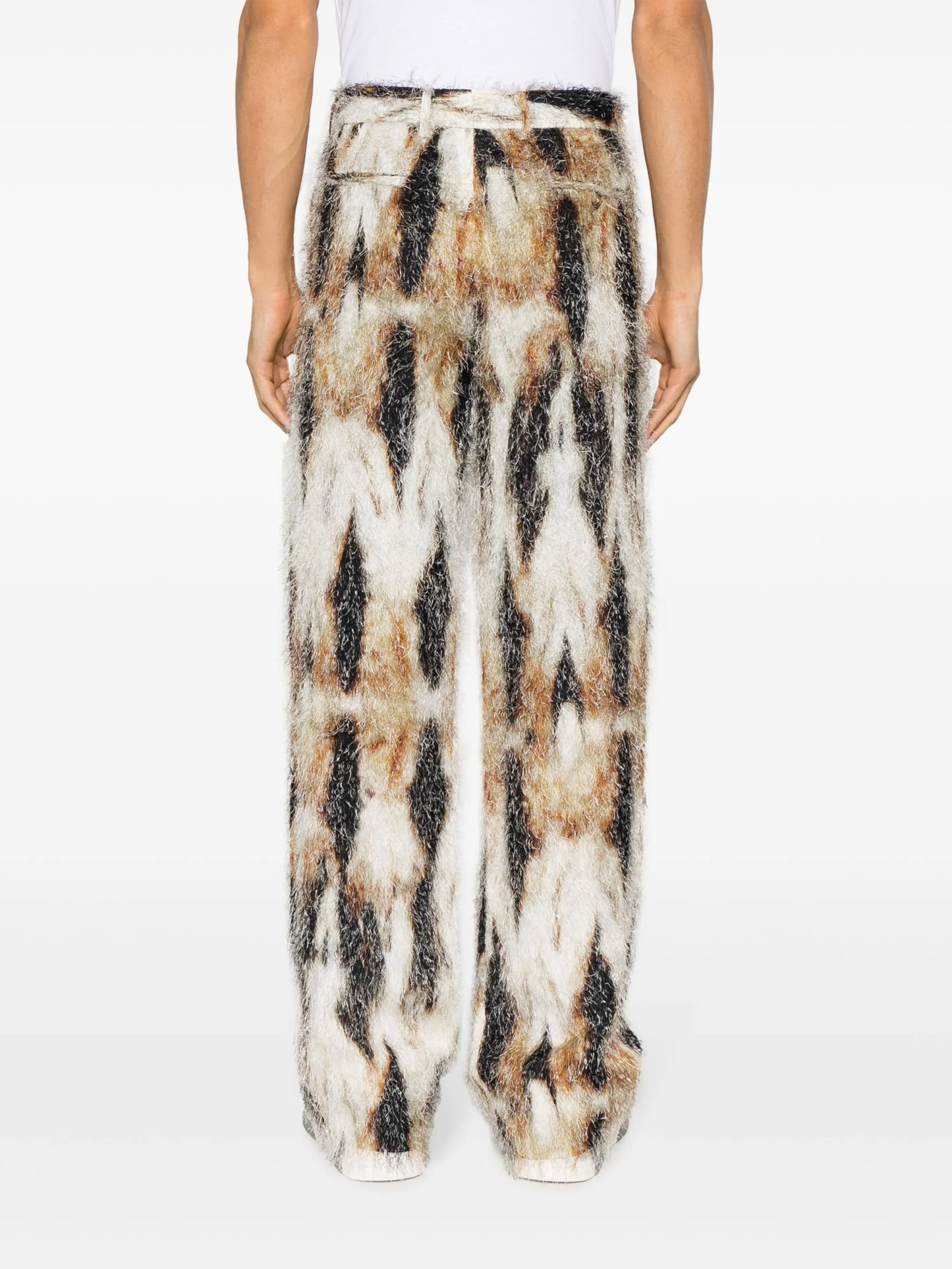 Eyelash abstract-pattern print straight trousers
