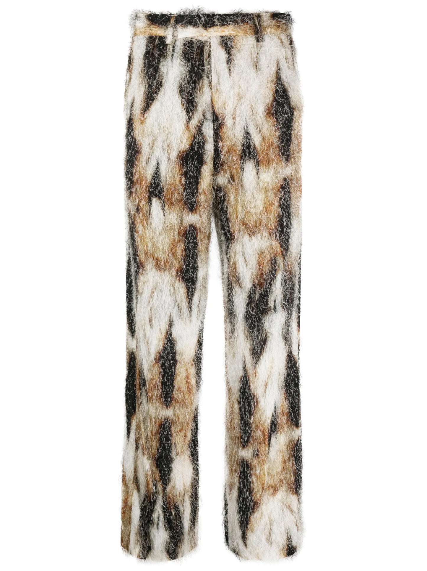 Eyelash abstract-pattern print straight trousers