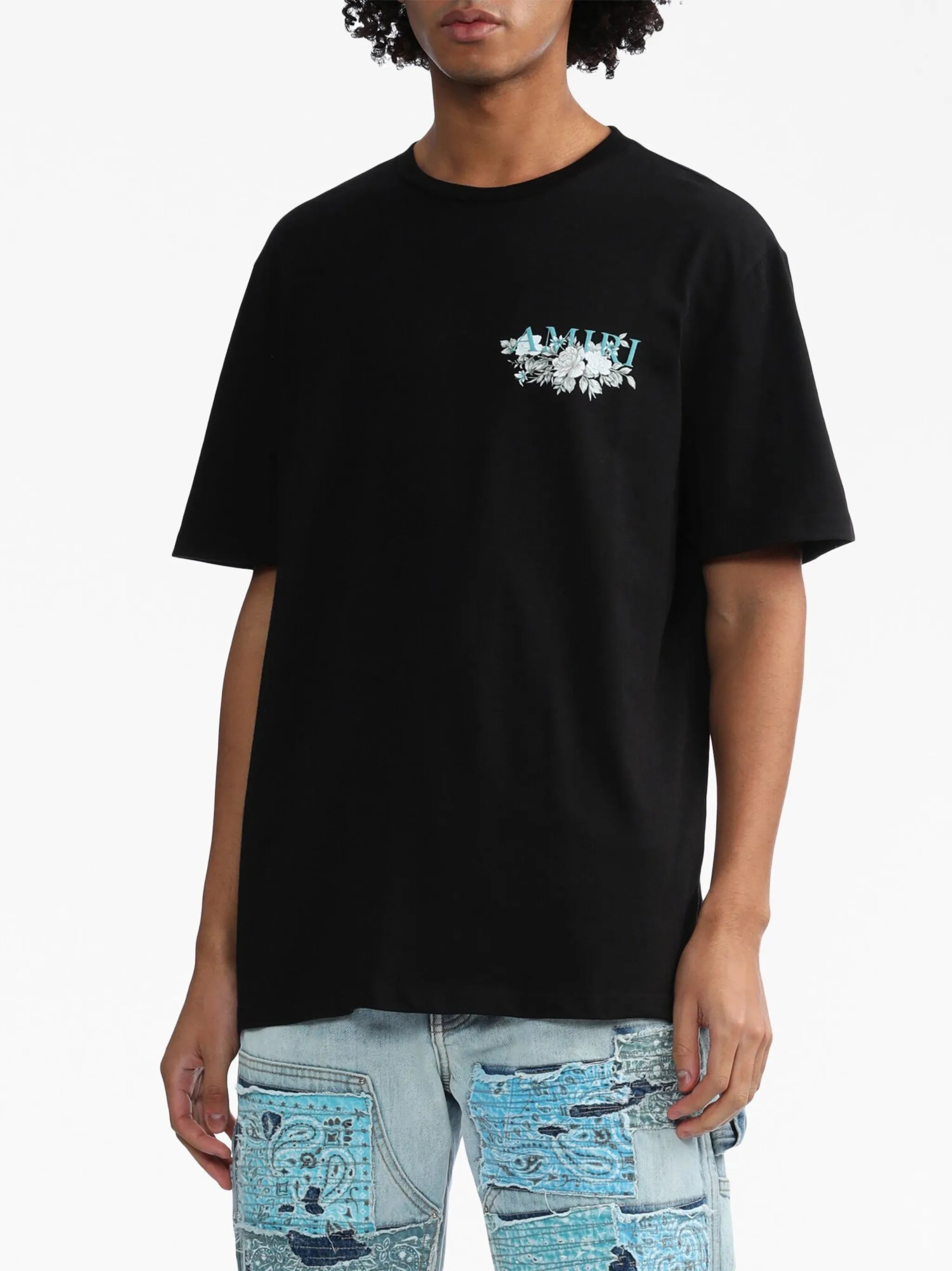 floral logo-print cotton T-shirt
