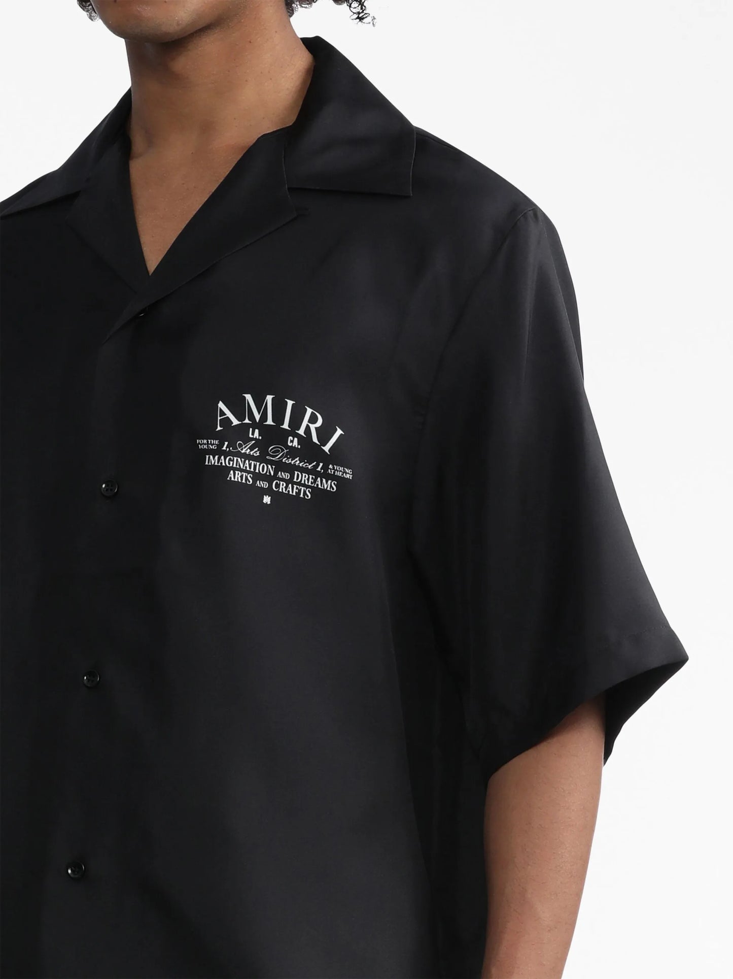 logo-print short-sleeve silk shirt